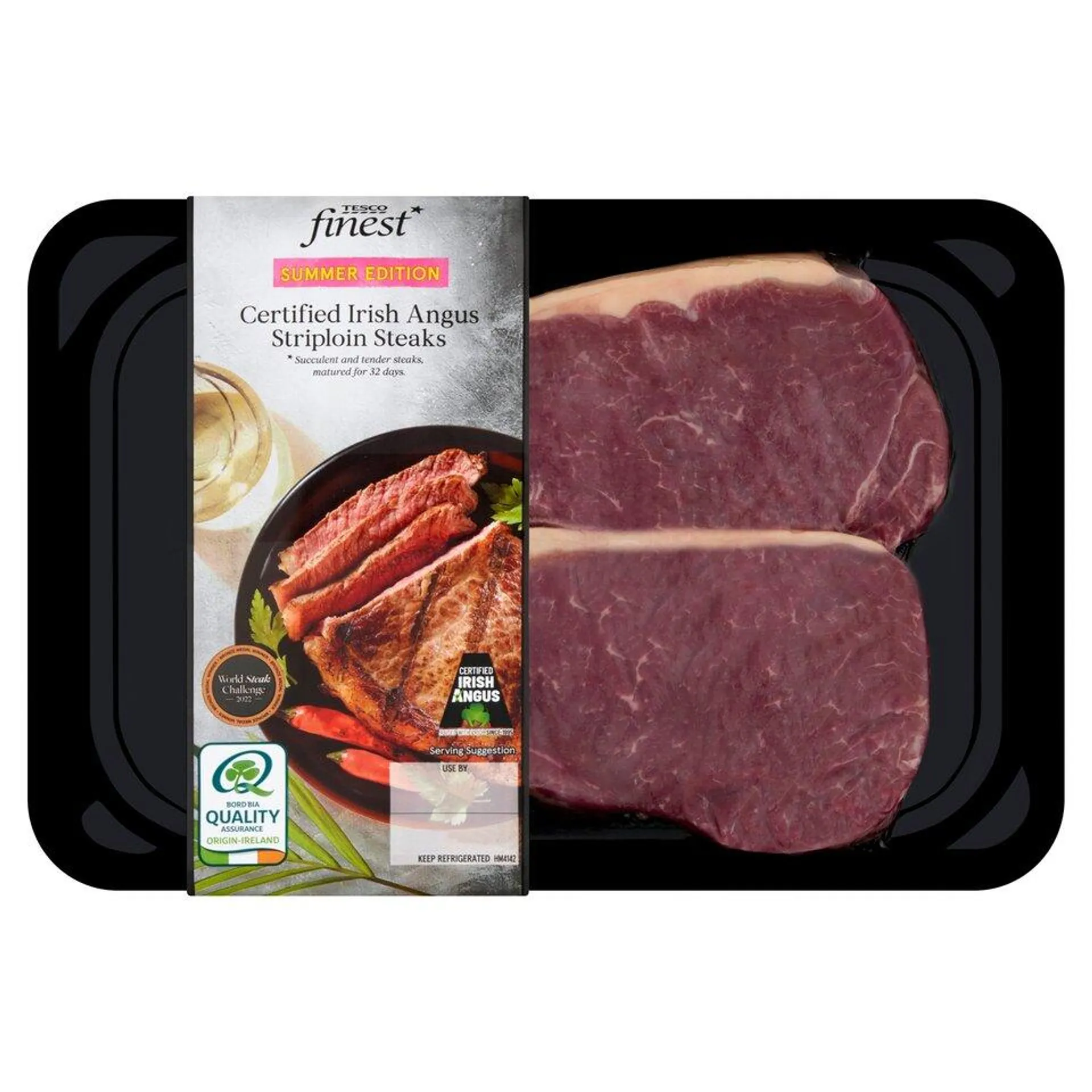 Tesco Finest Irish Angus Striploin Steak 454G