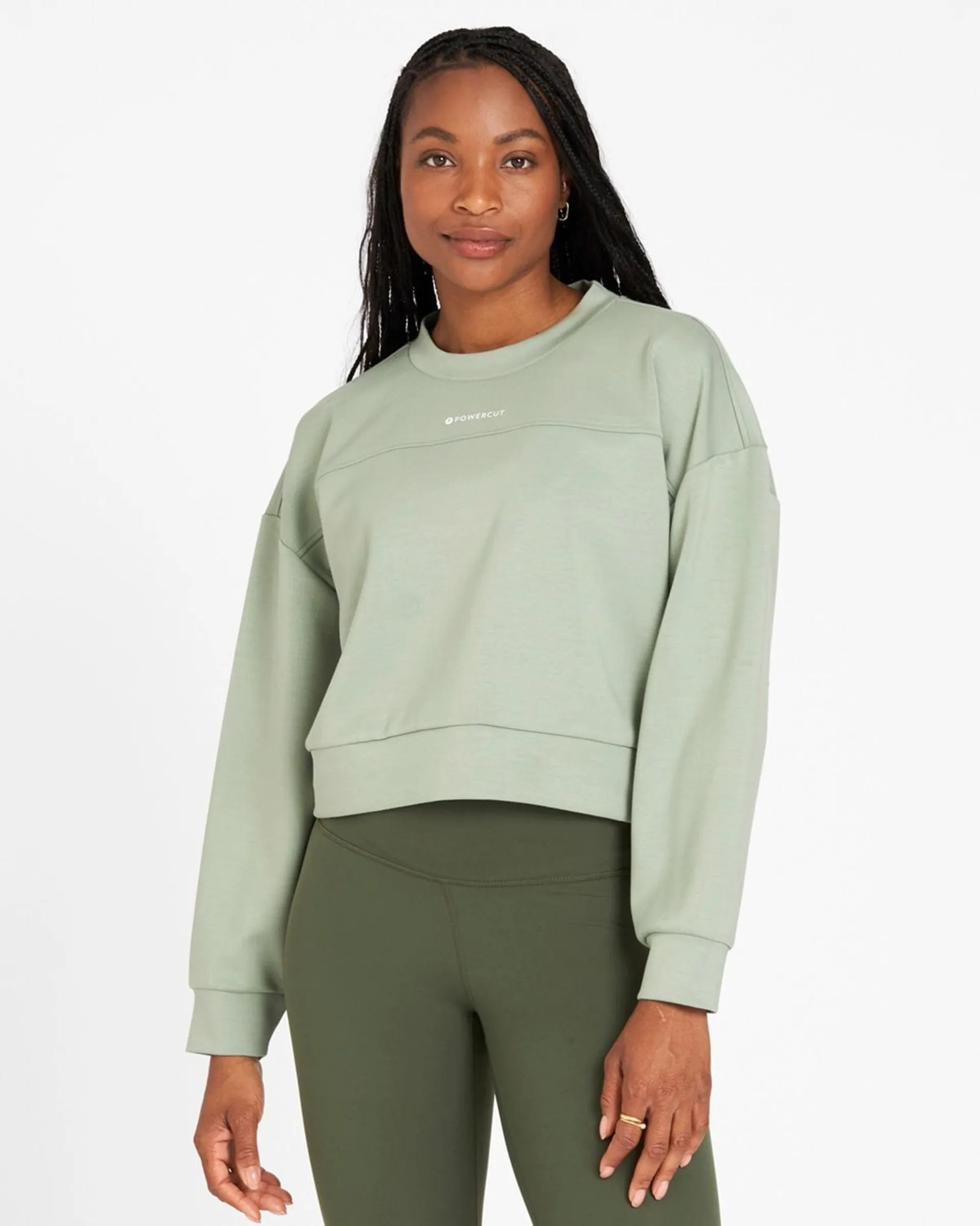 Powercut Studio Cropped Sweatshirt In Lilypad