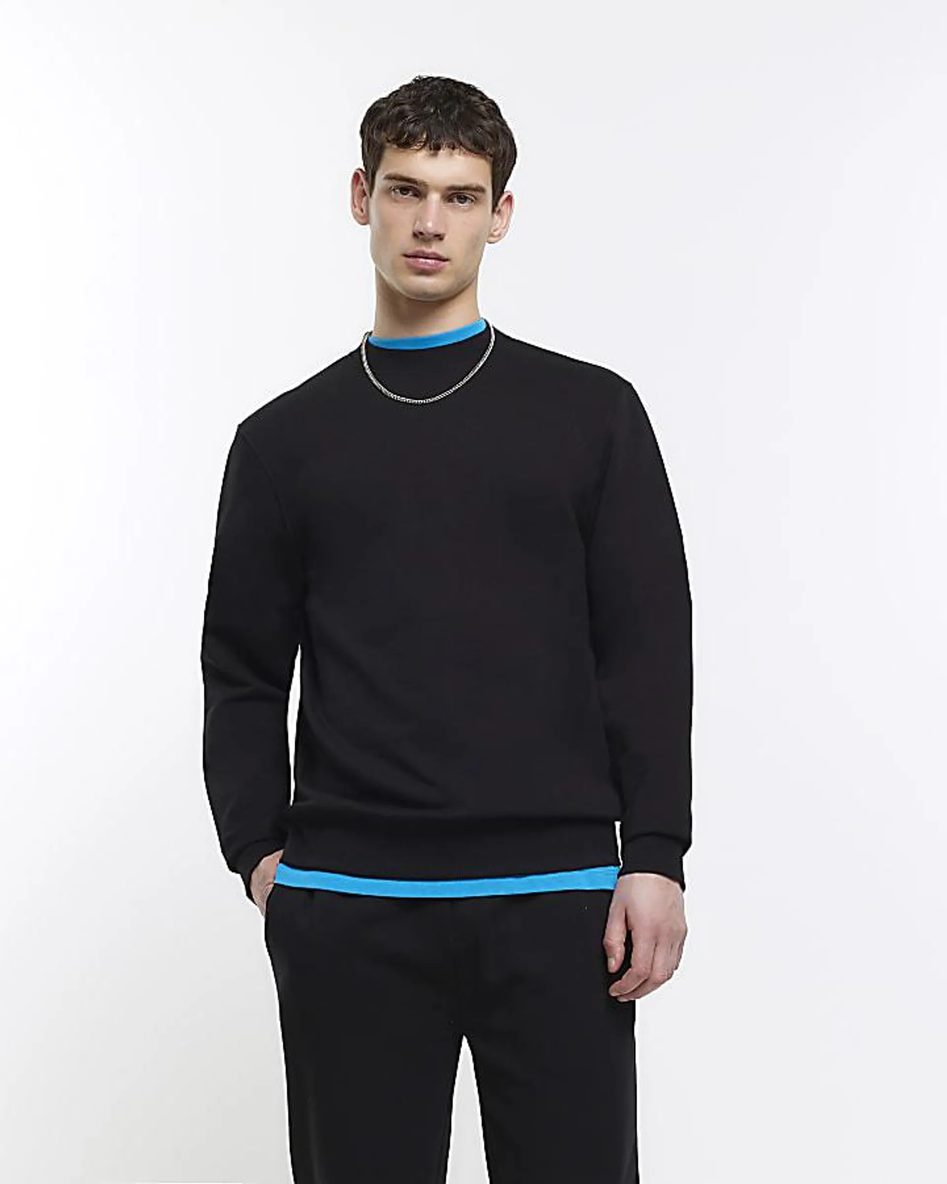 Black slim fit sweatshirt