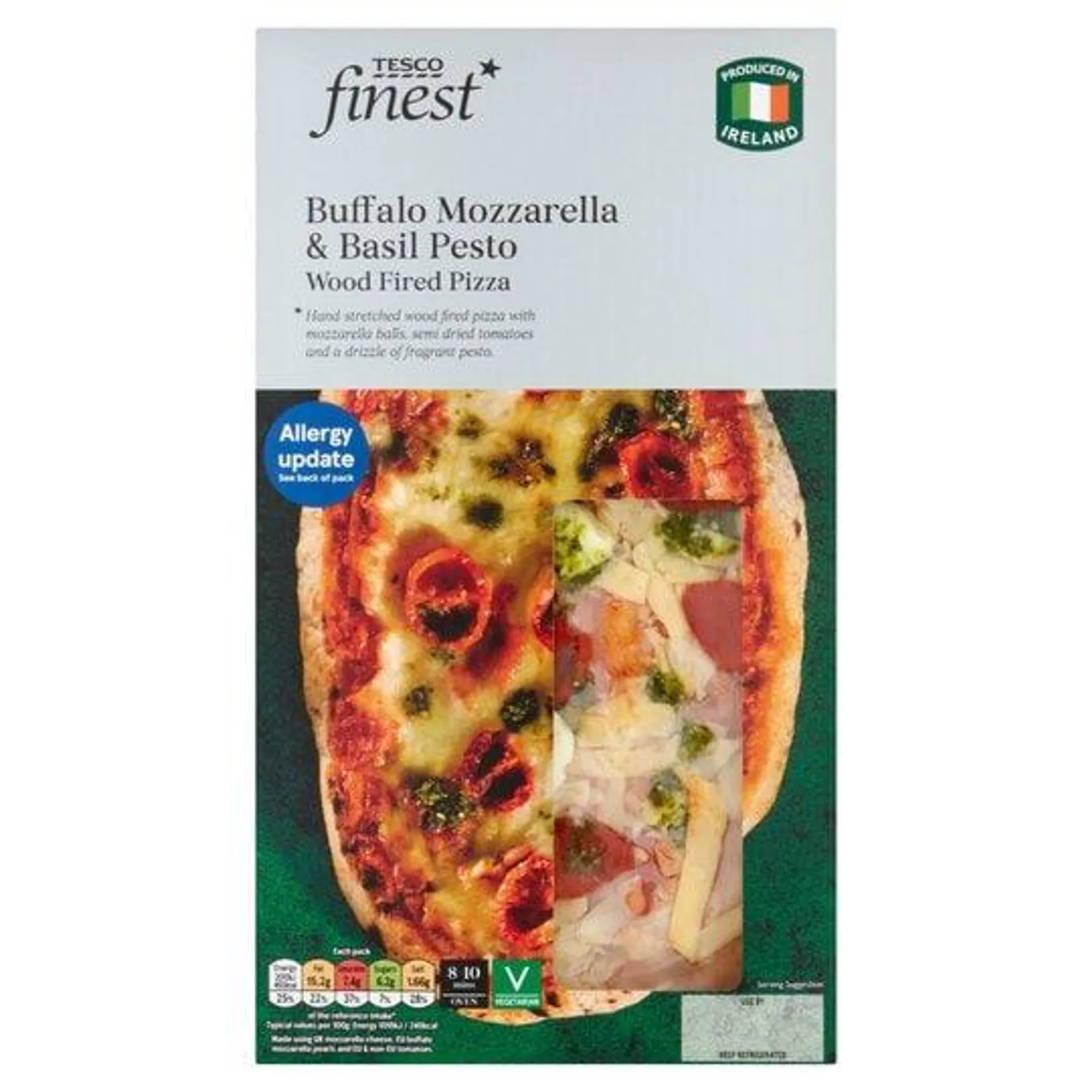 Tesco Finest Buf/Mozz And Basil Pesto Wdfired Pizza 220G