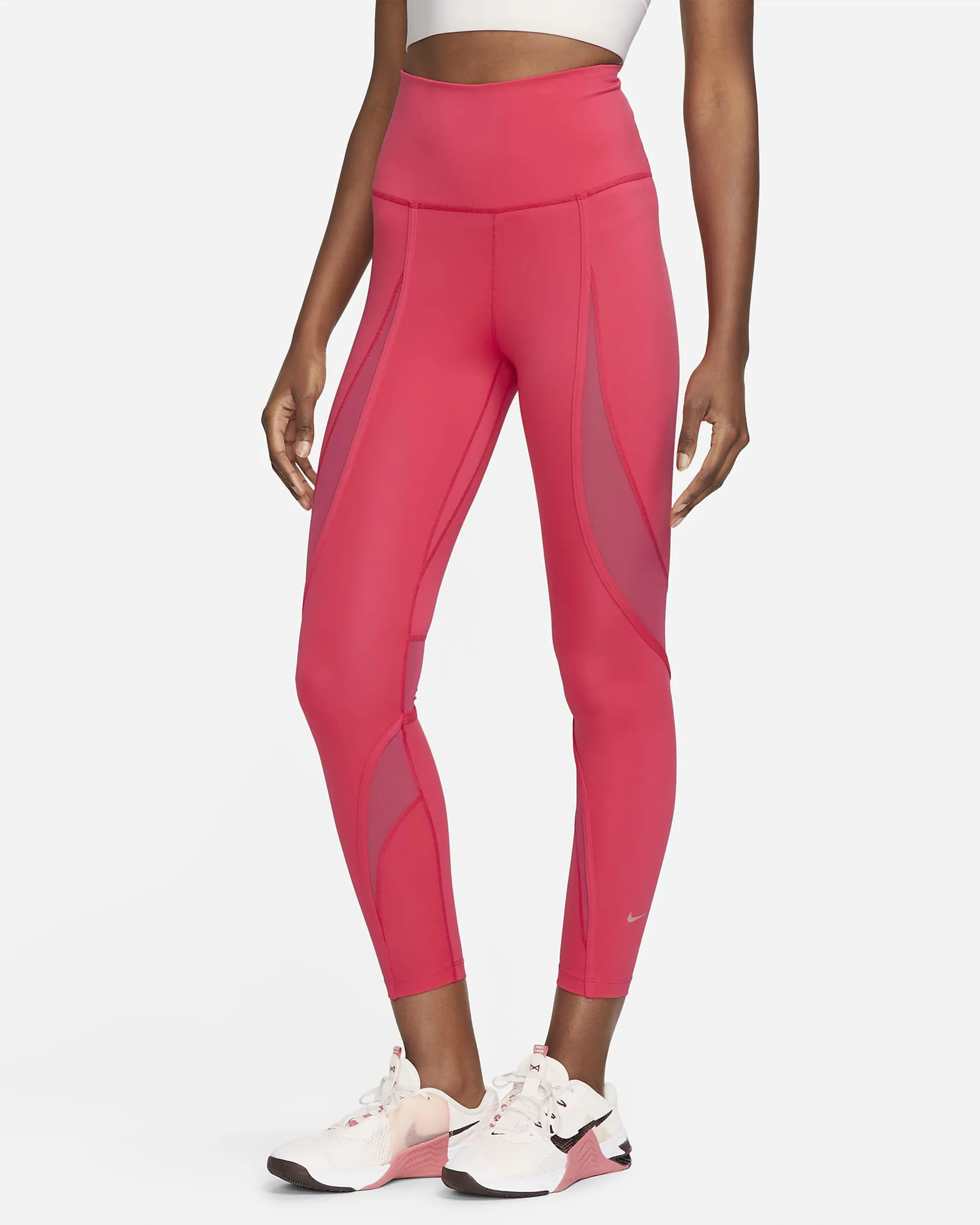 Women's High-Waisted 7/8 Mesh-Panelled Leggings