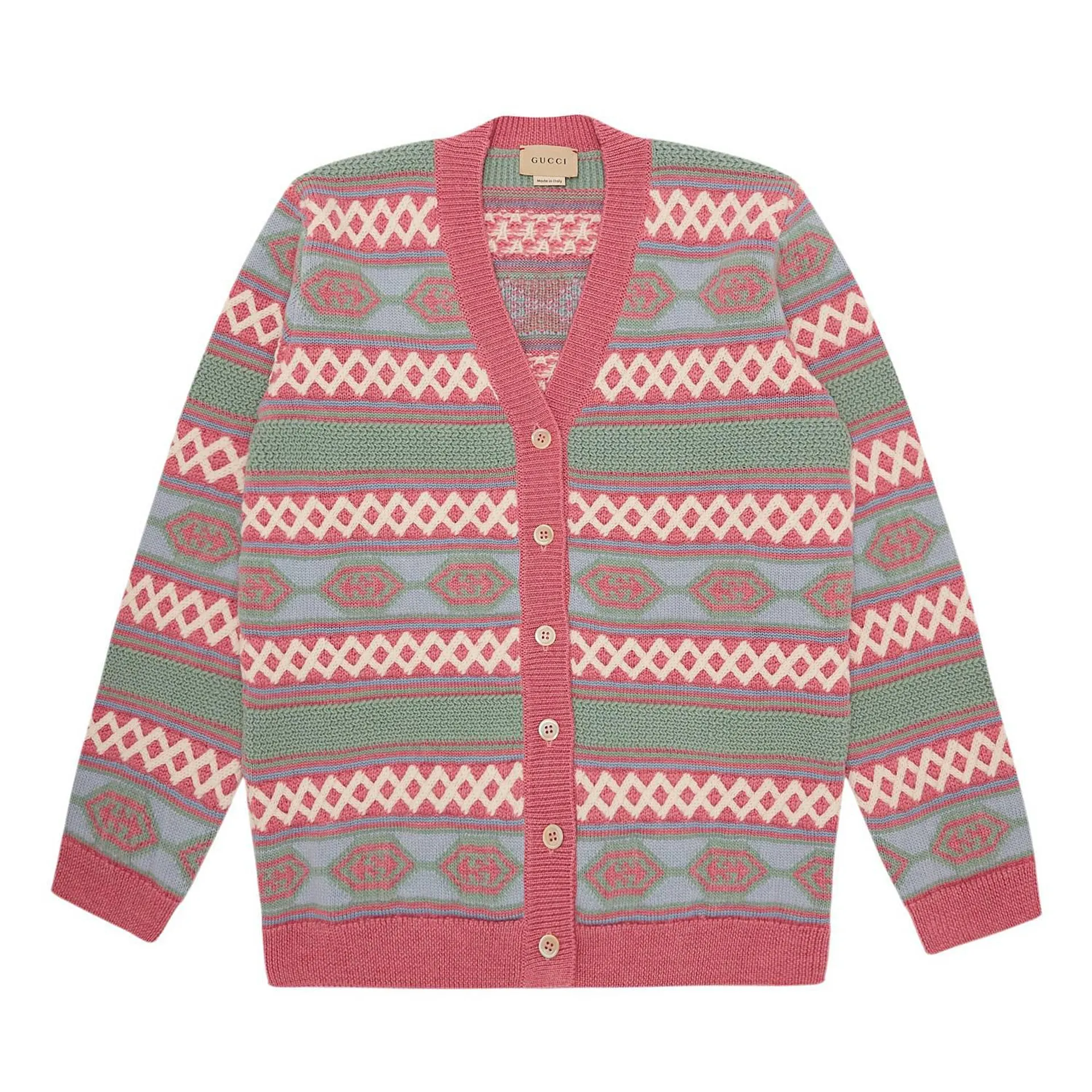 GG Logo Jacquard Wool Cardigan