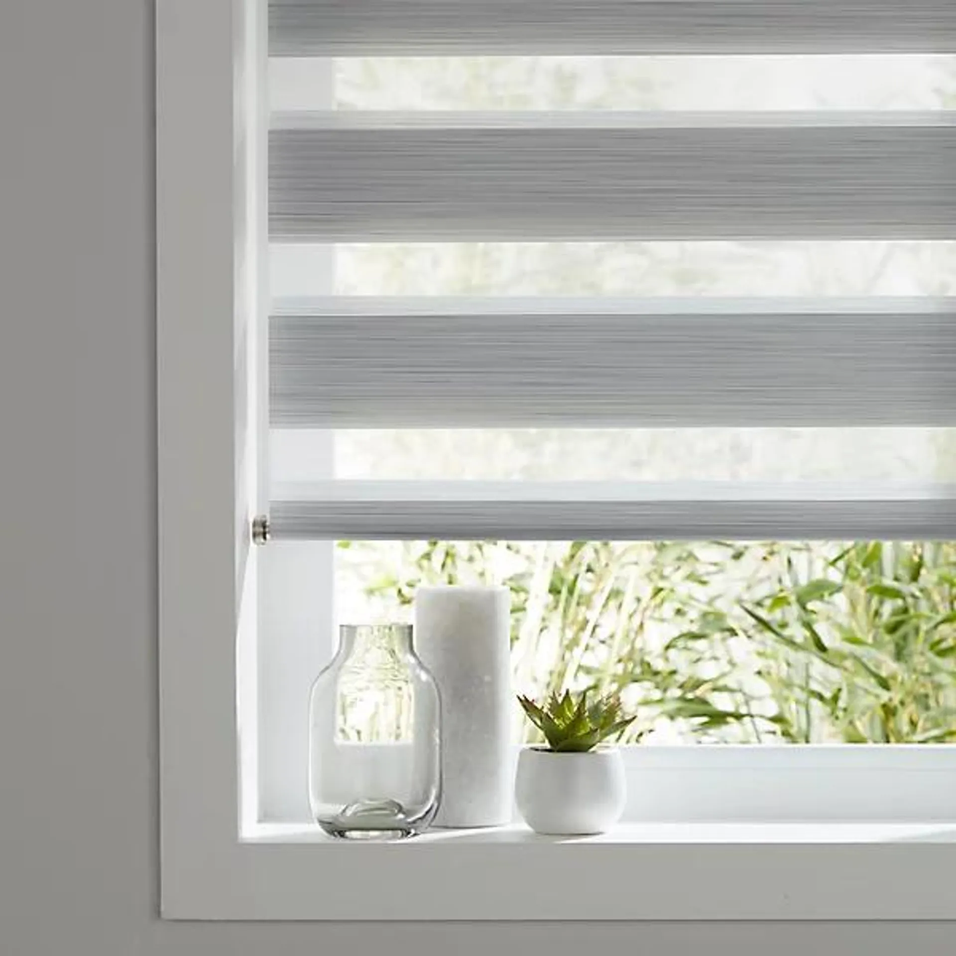 Kala Corded Grey Striped Day & night Roller Blind (W)120cm (L)240cm