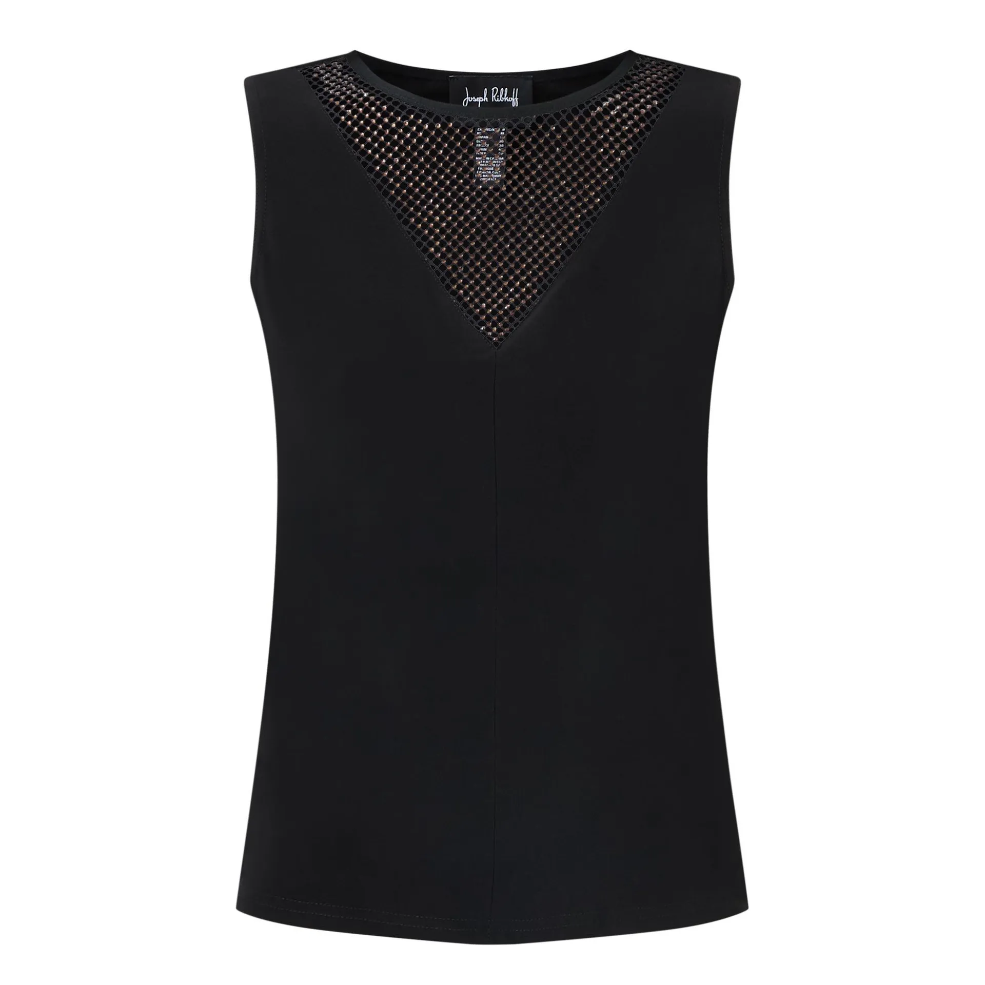 Rhinestone Mesh Panelled Tank Top