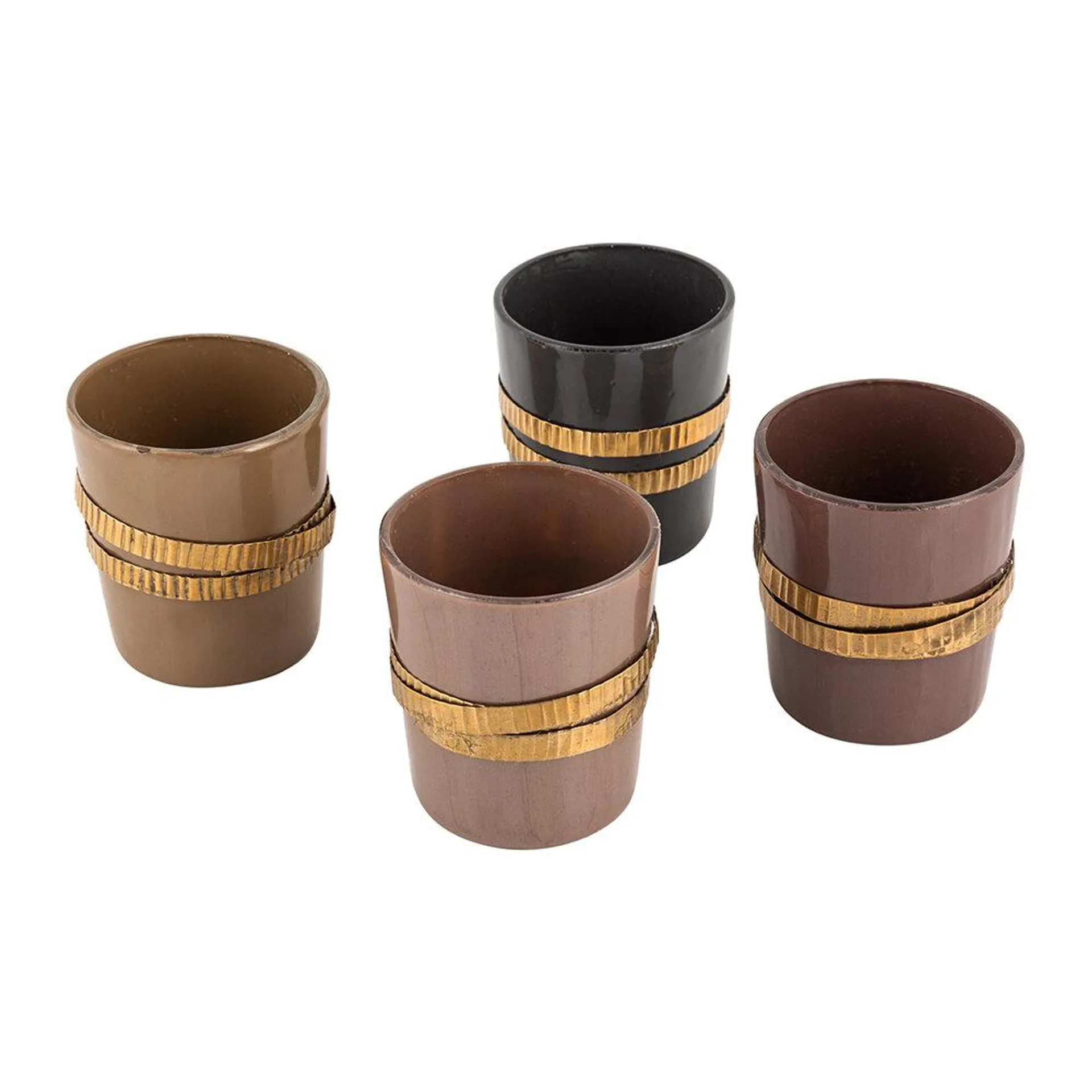 Gold Wrap Band Tealight Holder - Set of 4