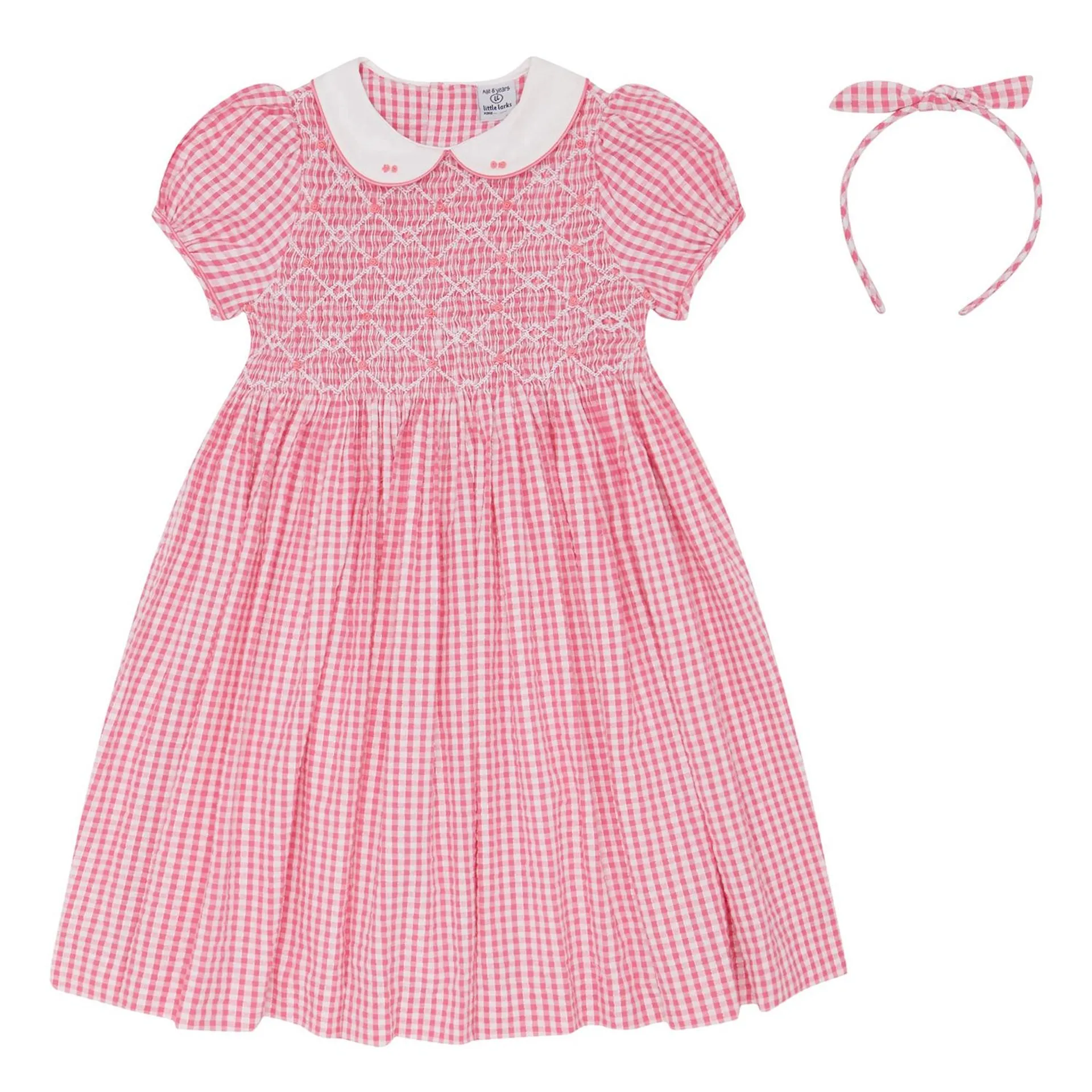 Rosie Gingham Dress & Hairband Set