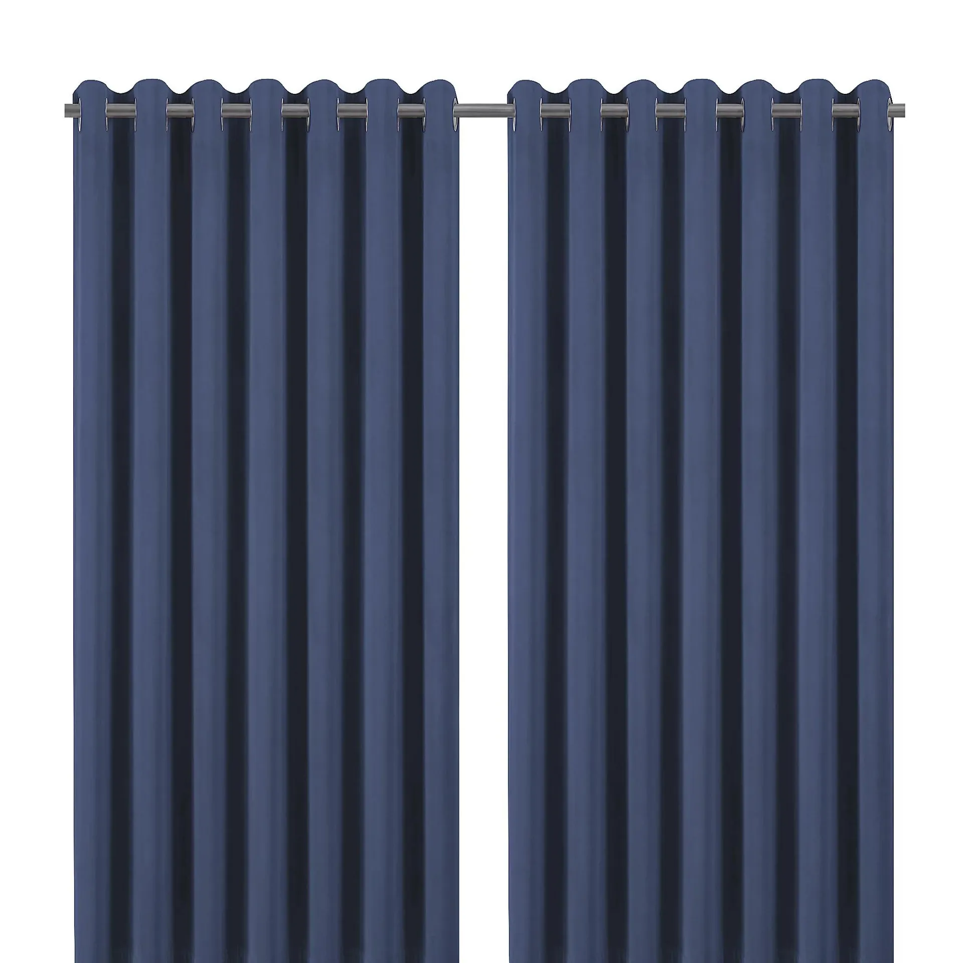 Valgreta Deep navy Velvet Lined Eyelet Curtain (W)228cm (L)228cm, Pair