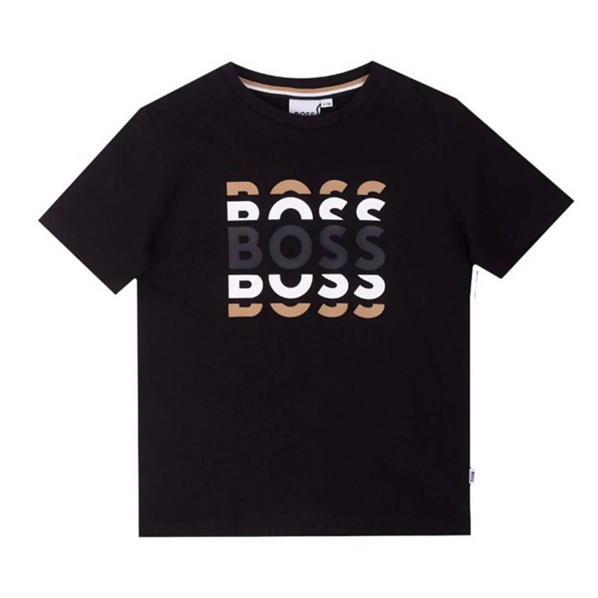 Triple Logo Round Neck T Shirt