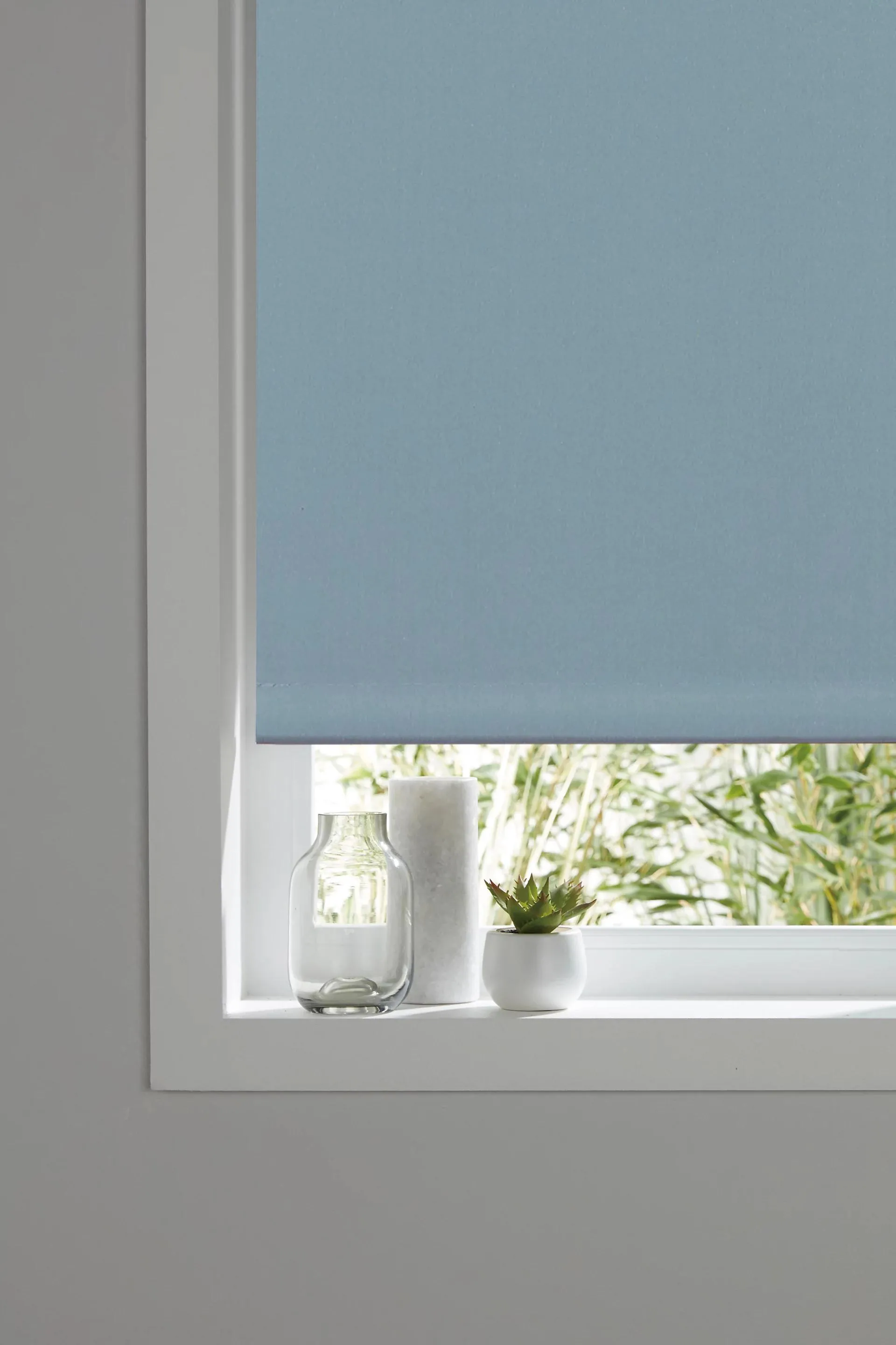 Boreas Corded Light blue Plain Blackout Roller Blind (W)90cm (L)180cm