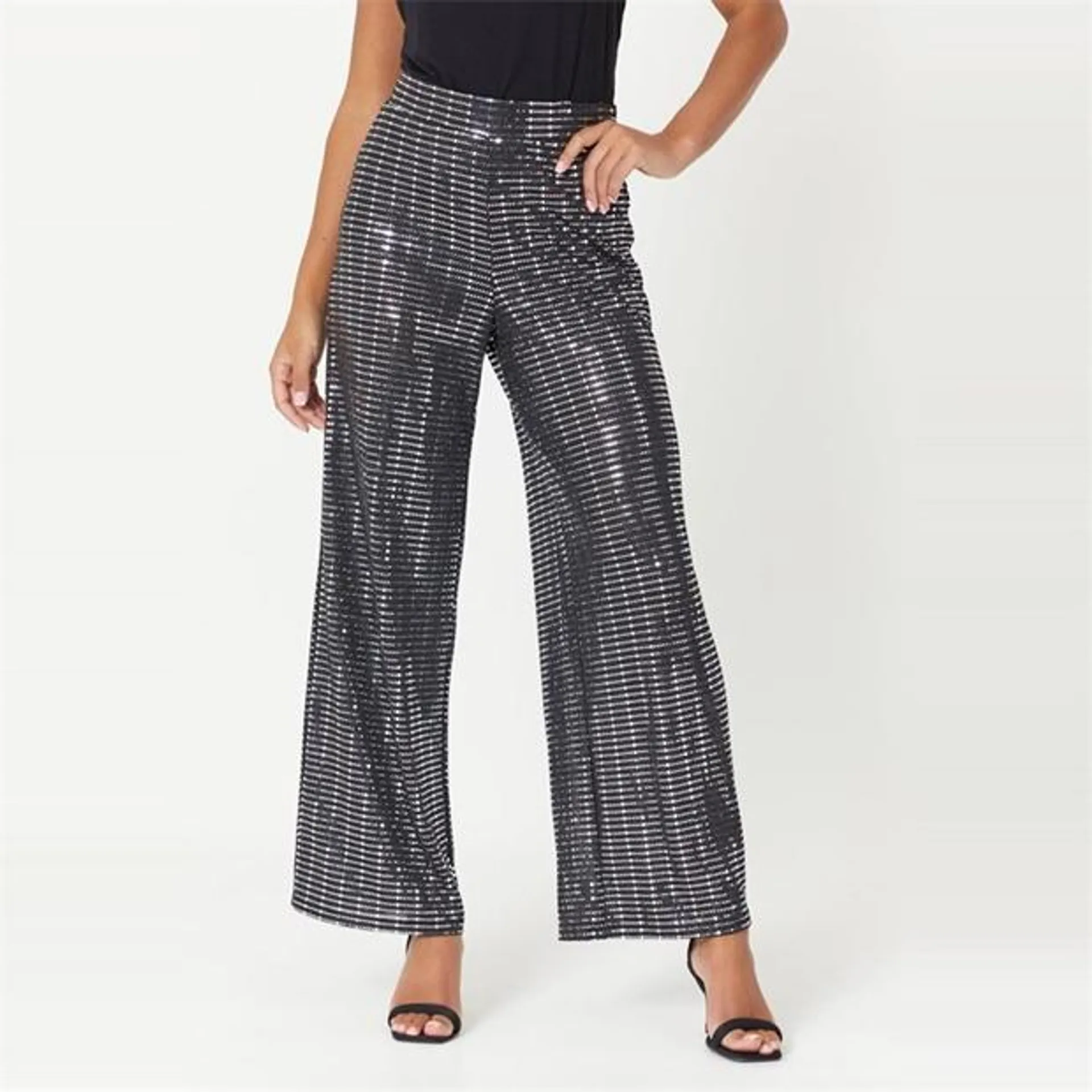 Glitter Wide Leg Trousers
