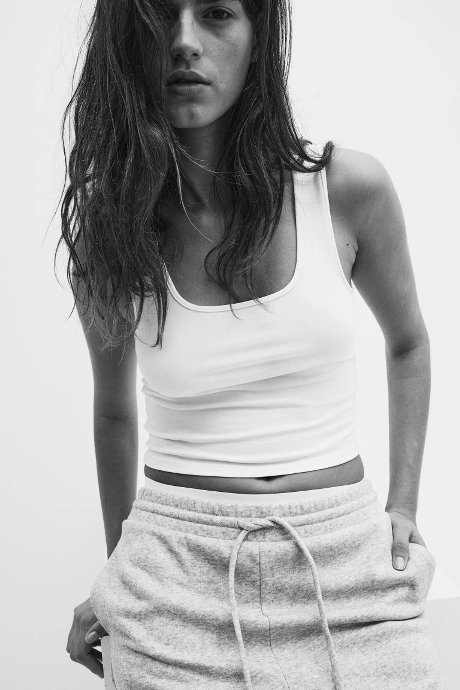 Cropped vest top