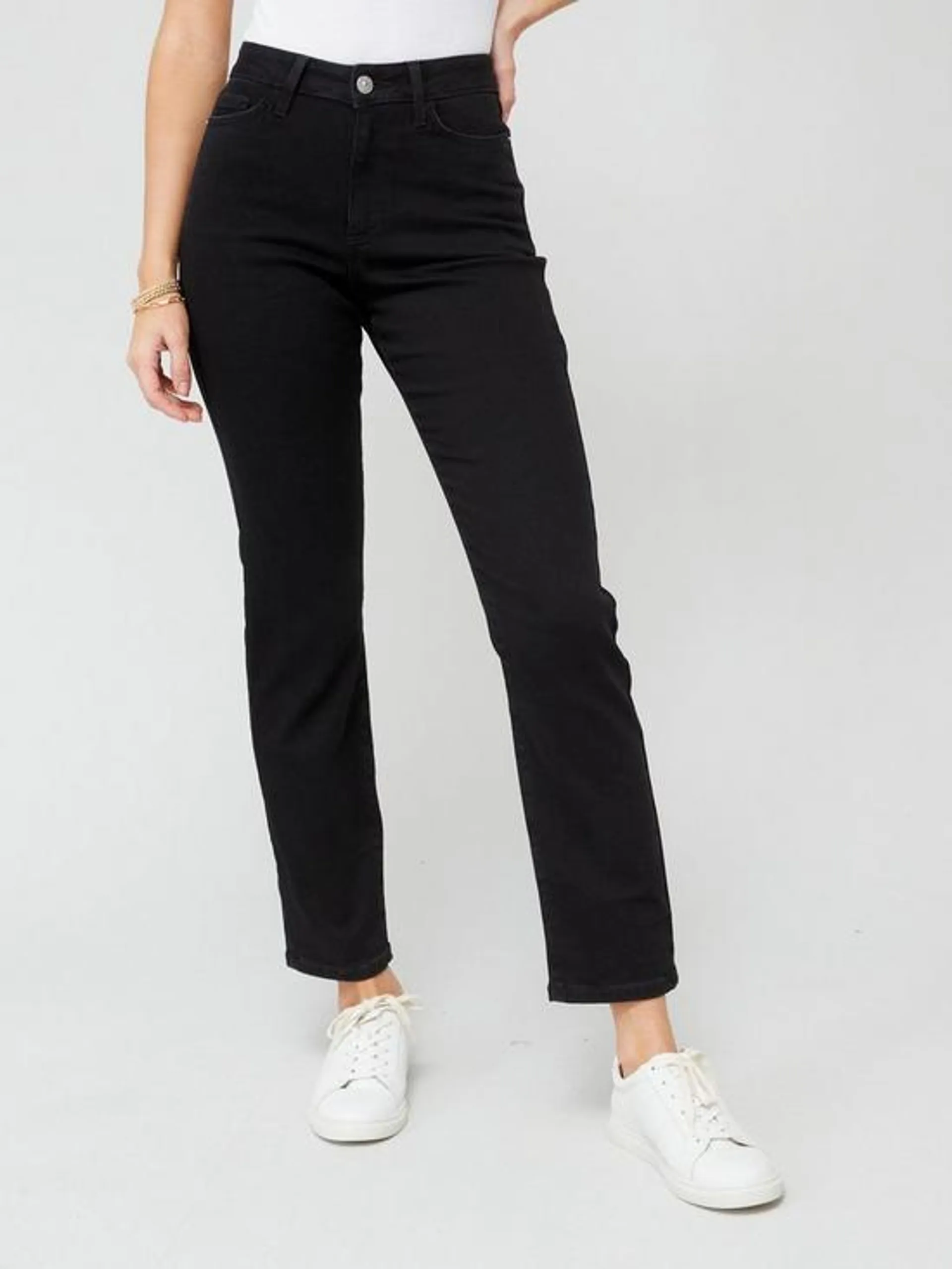 Authentic Straight Leg Jeans With Stretch - Black