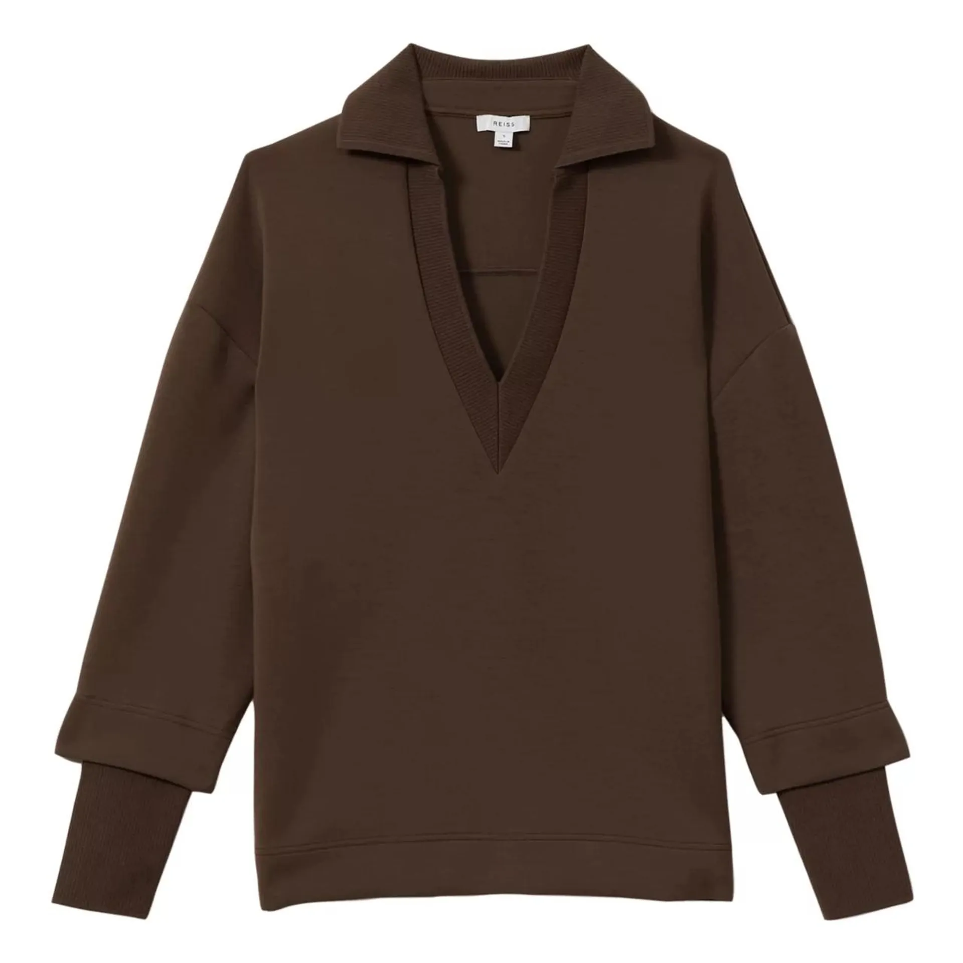 New in REISS Bernie Open-Collar Sweatshirt €185.00