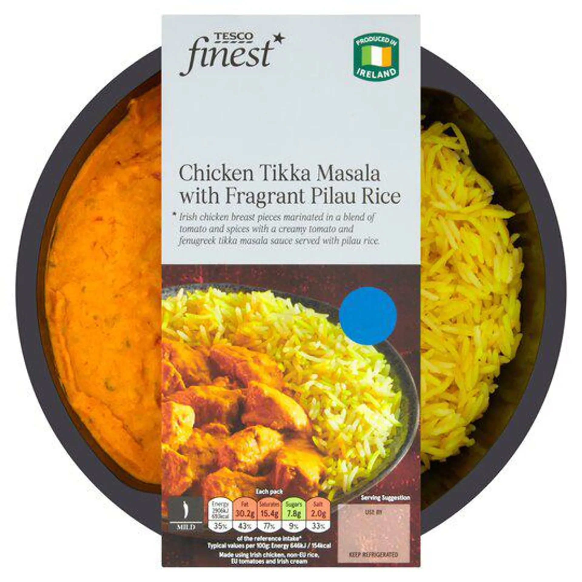 Tesco Finest Chicken Tikka Masala And Pilau Rice 450G