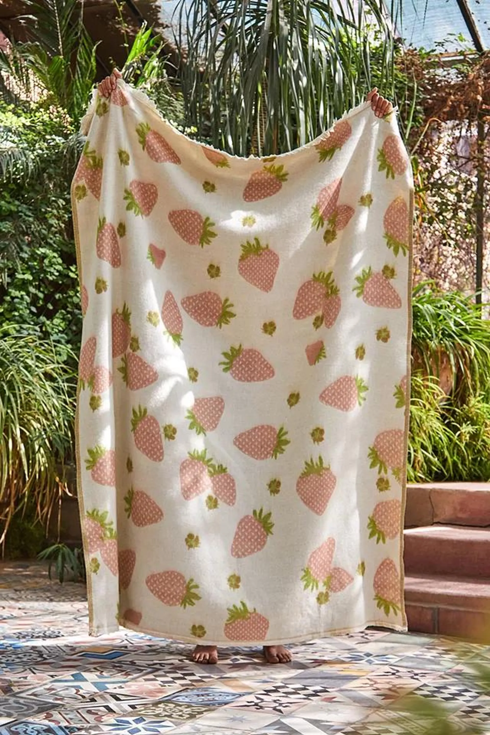 Pink Strawberry Throw