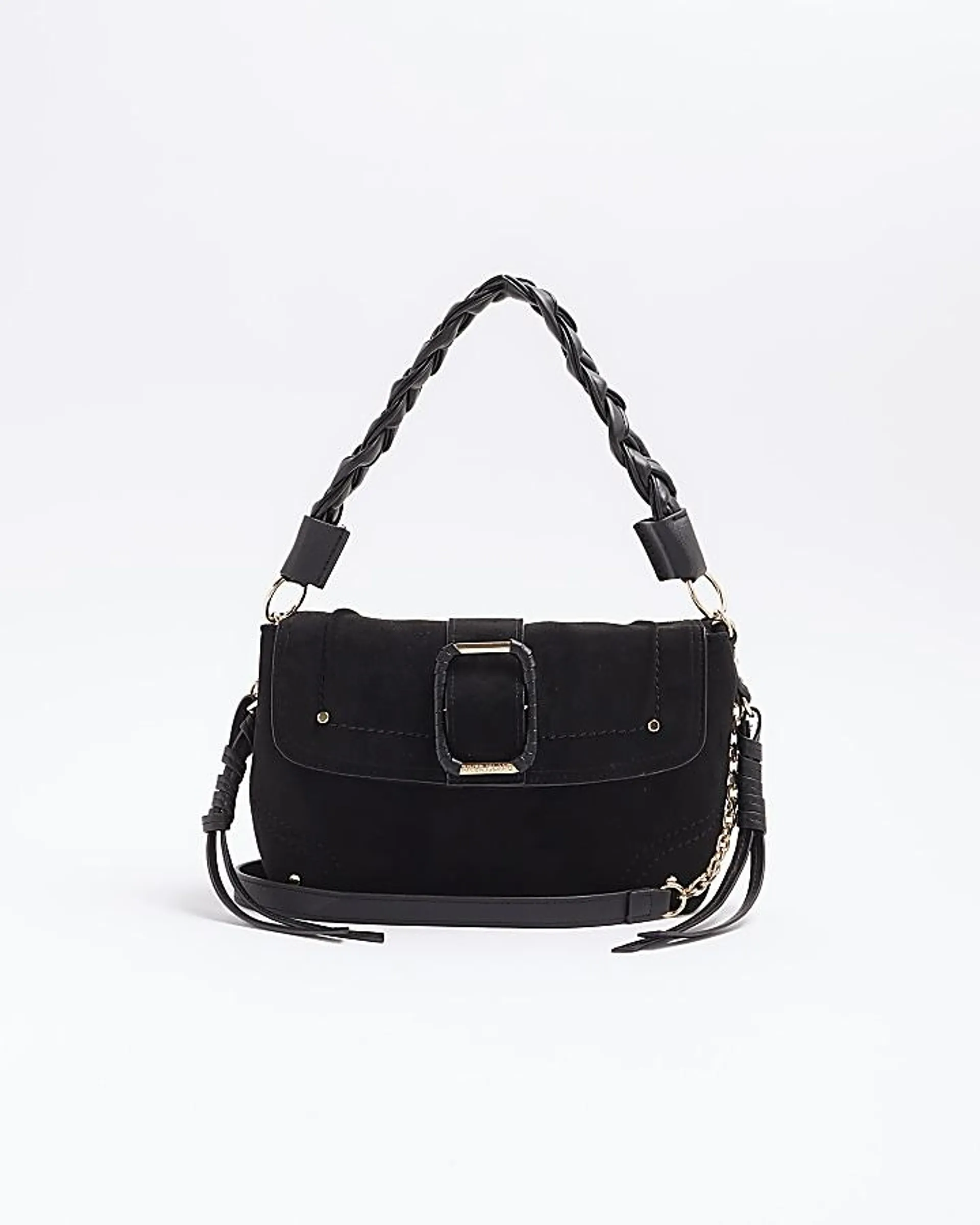 Black buckle shoulder bag