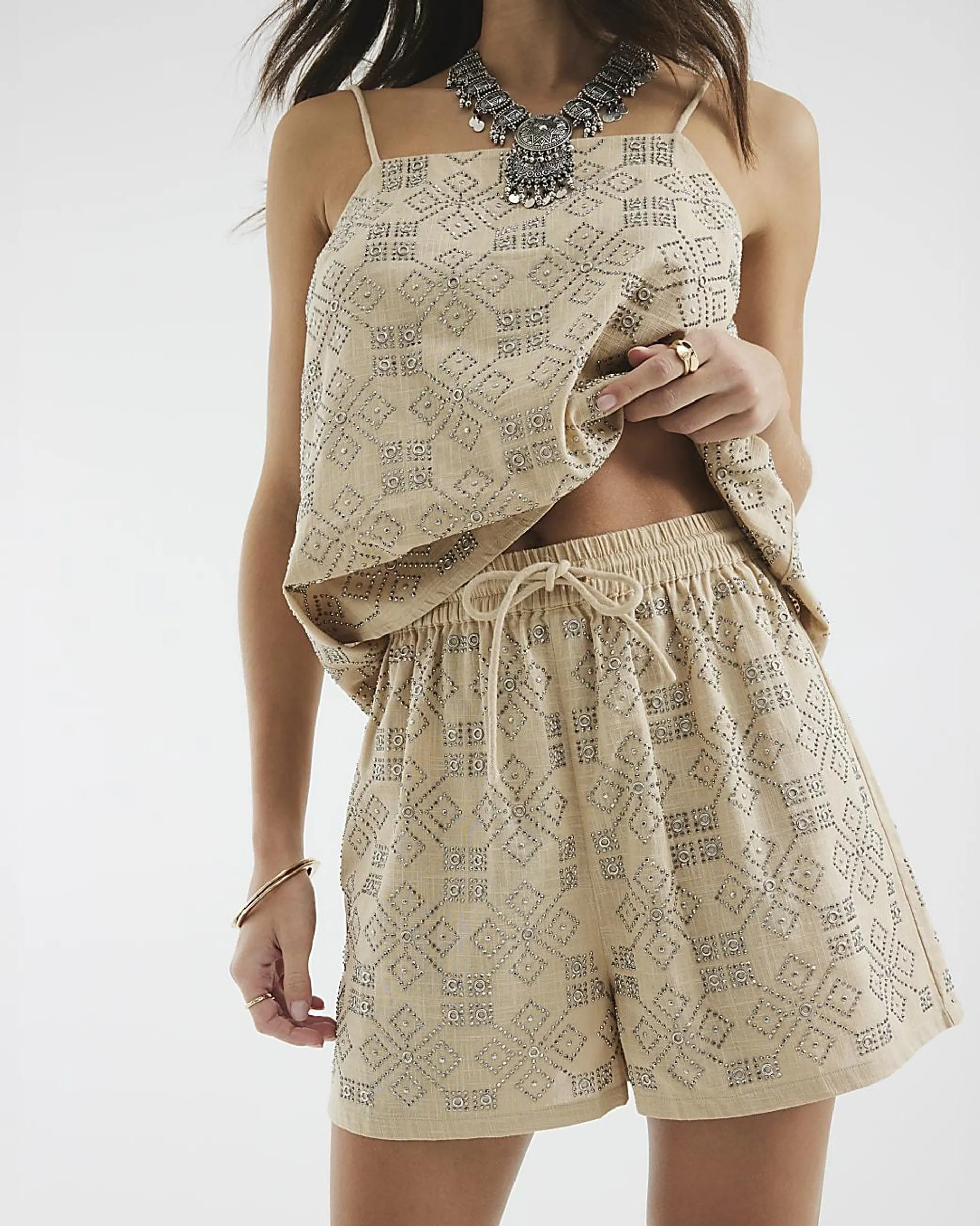 Stone Embellished Shorts