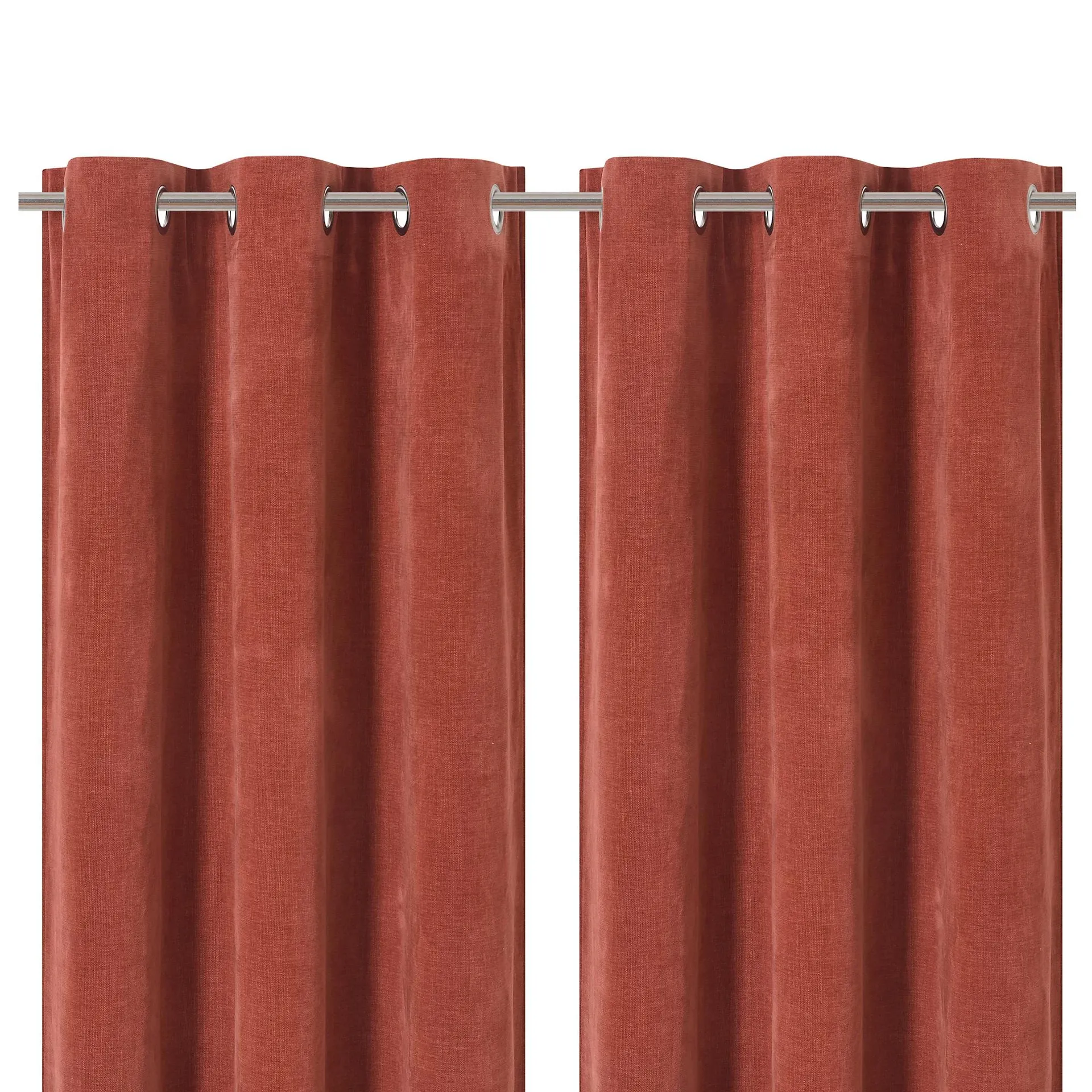 Arntzen Terracotta Plain woven Lined Eyelet Curtain (W)167cm (L)228cm, Pair