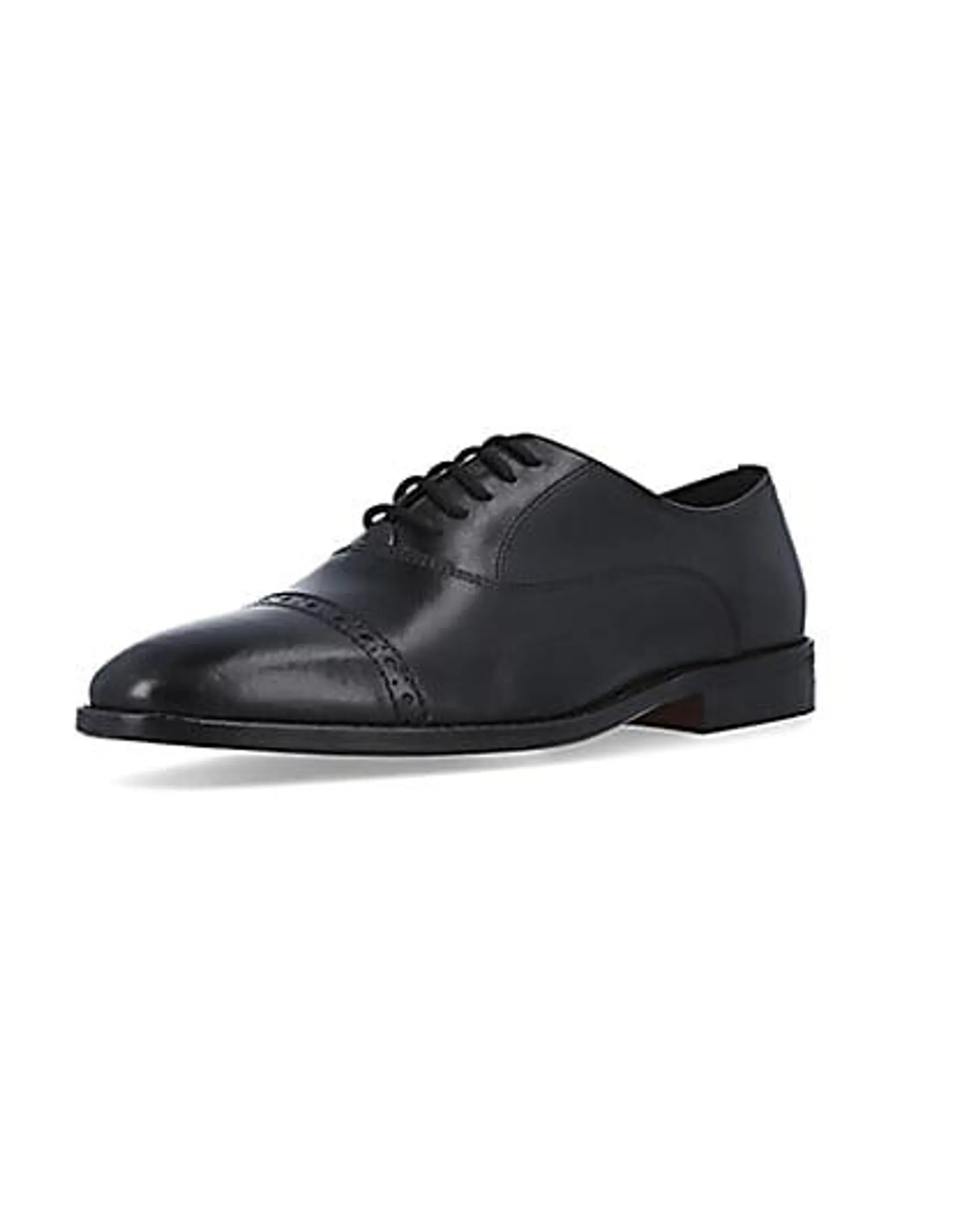 Black leather brogue oxford shoes