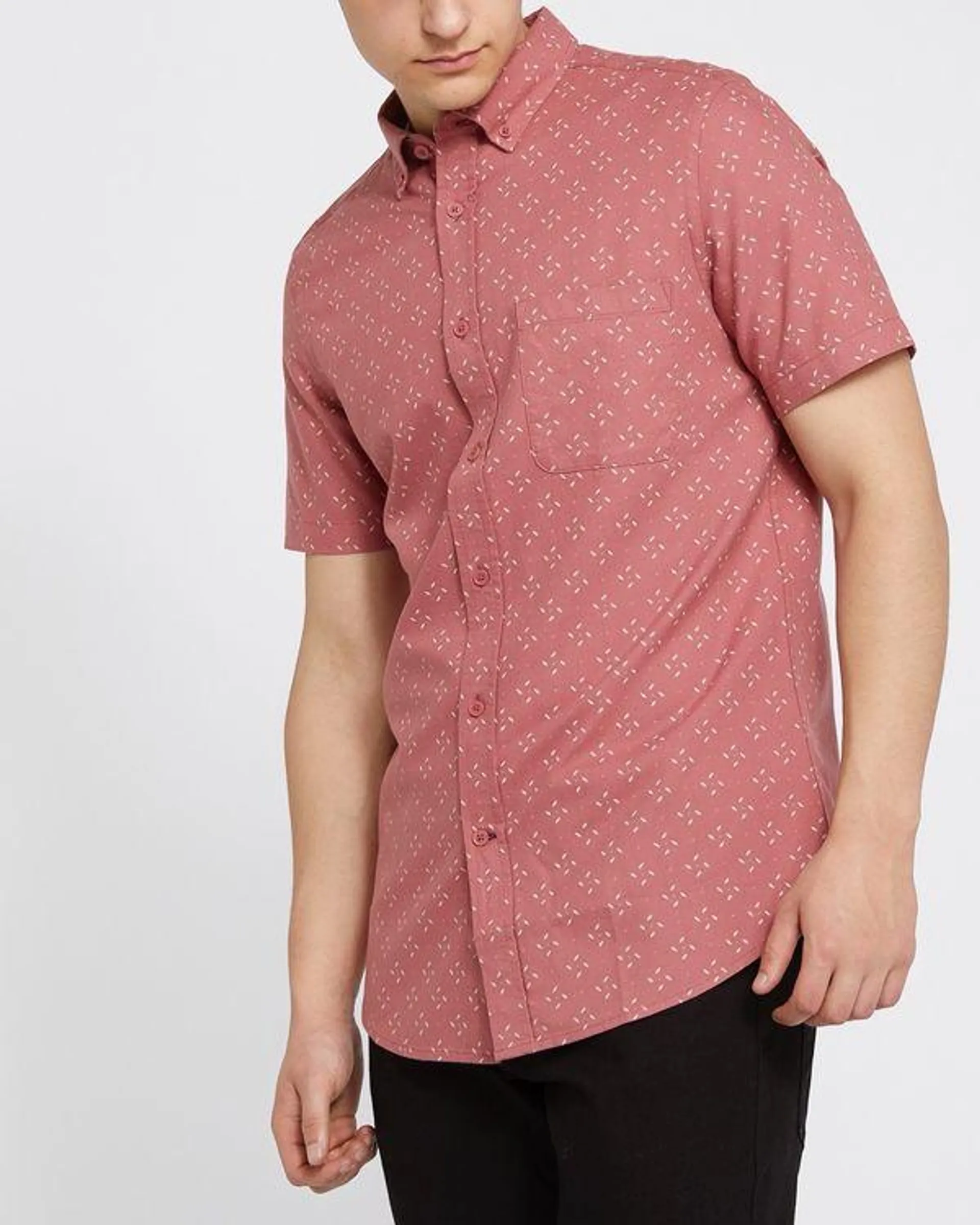 Pure Cotton Slim Fit Printed Oxford Shirt