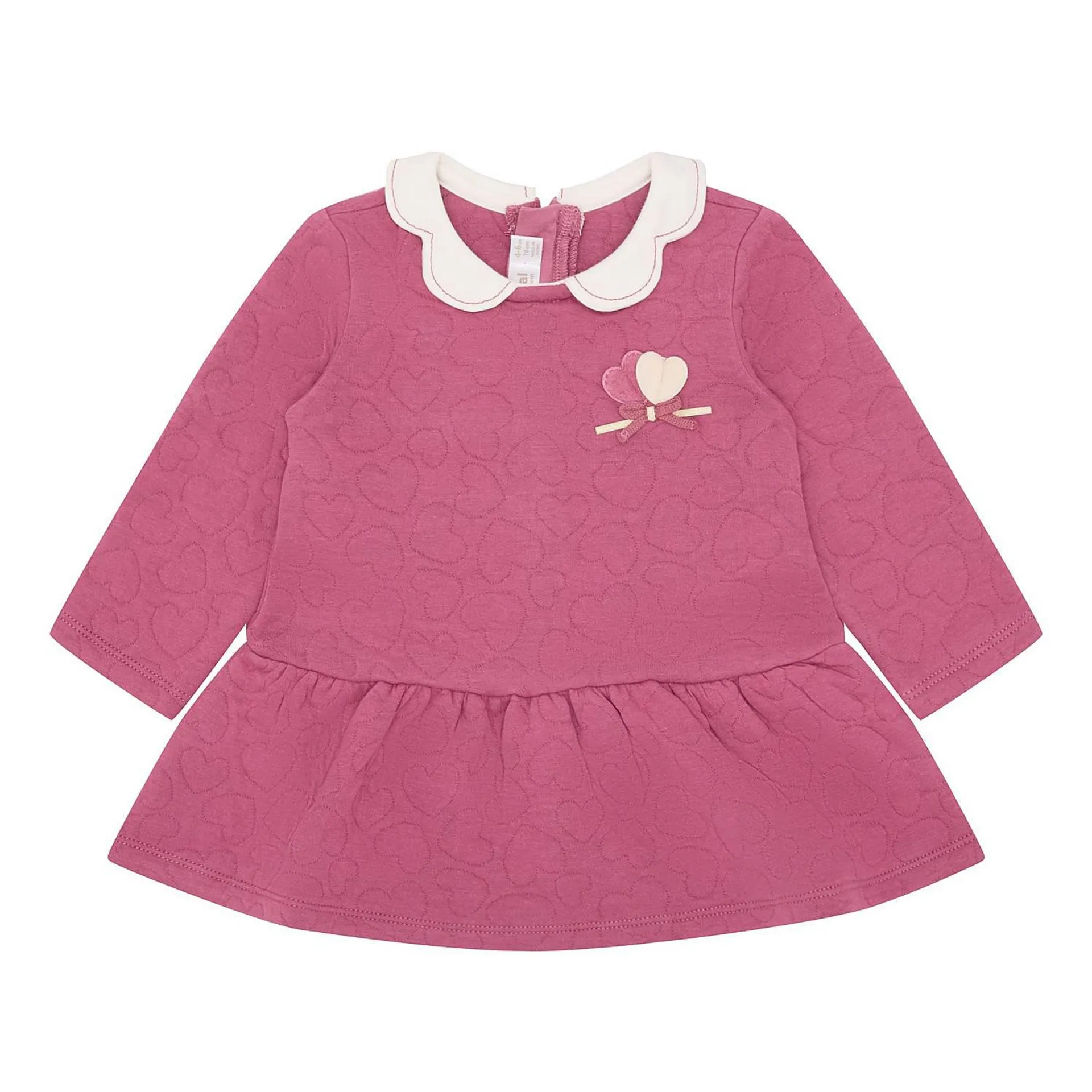 Long-Sleeve Heart Print Dress