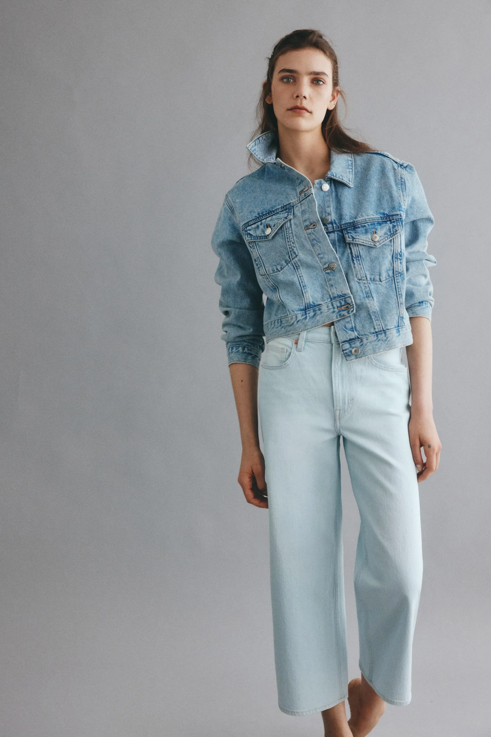 Wide High Cropped Jeans
