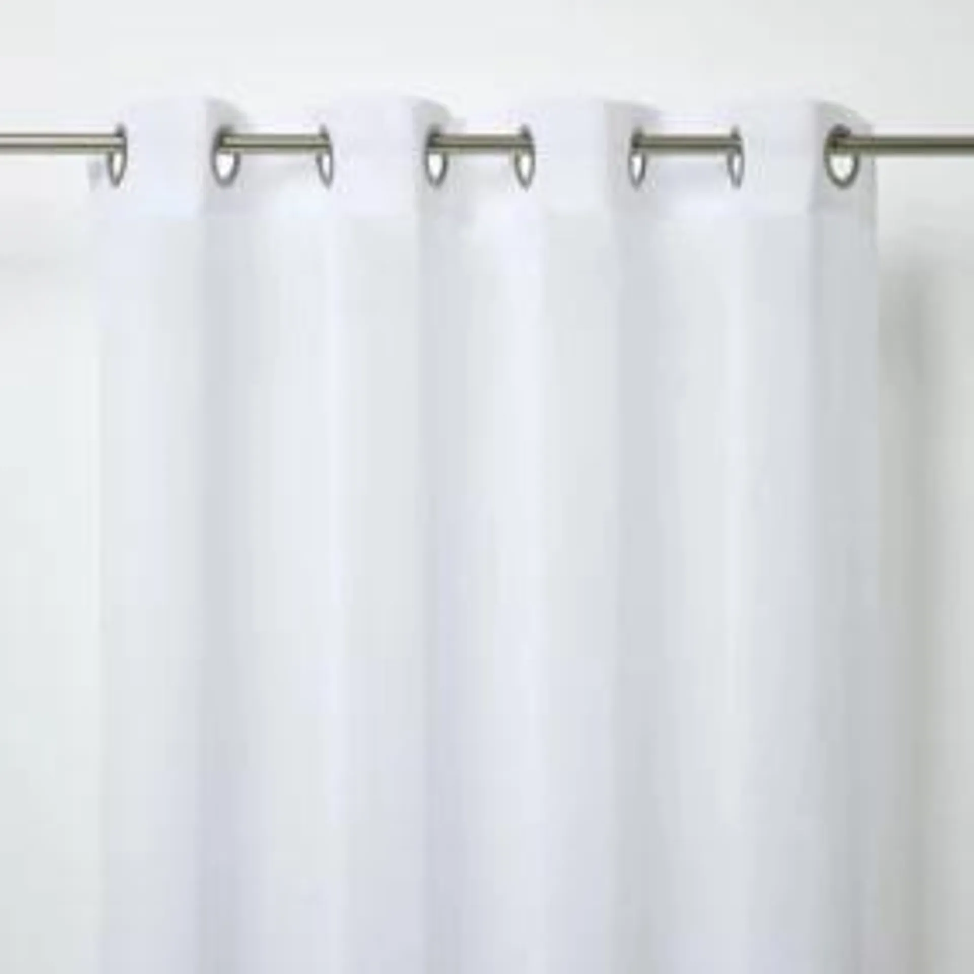 Yena White Plain Unlined Eyelet Voile curtain (W)140cm (L)260cm, Single