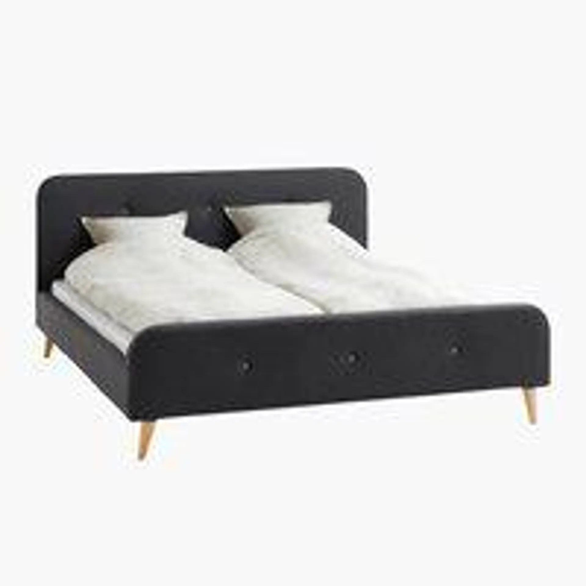 Bed frame KONGSBERG Double grey fabric