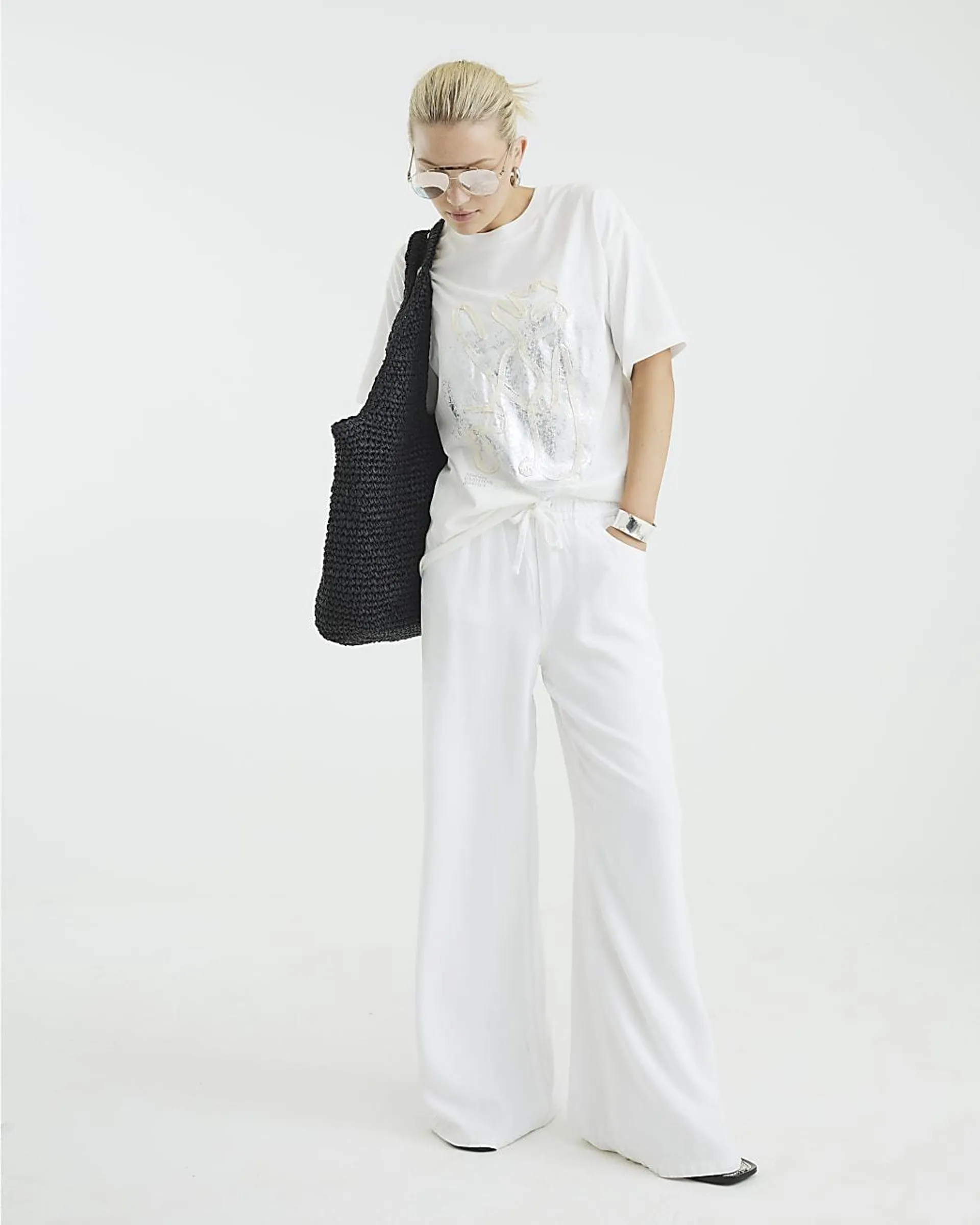 White Short Sleeve Foil T-shirt