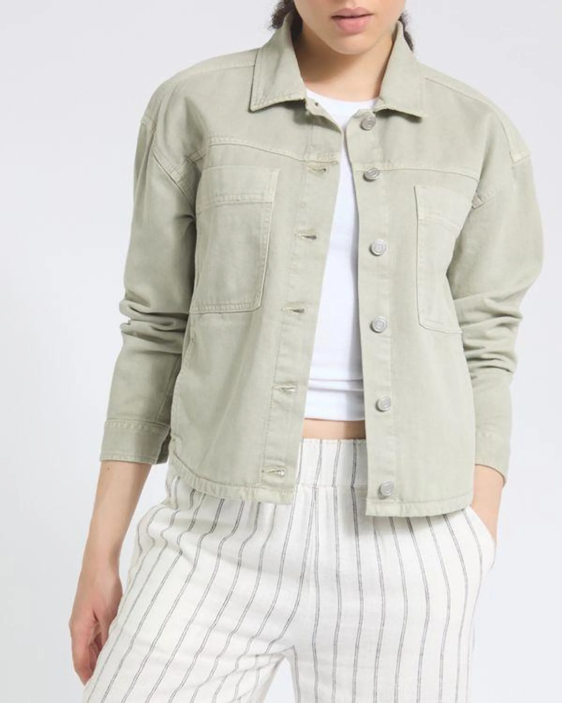 Short Utility Denim Jacket