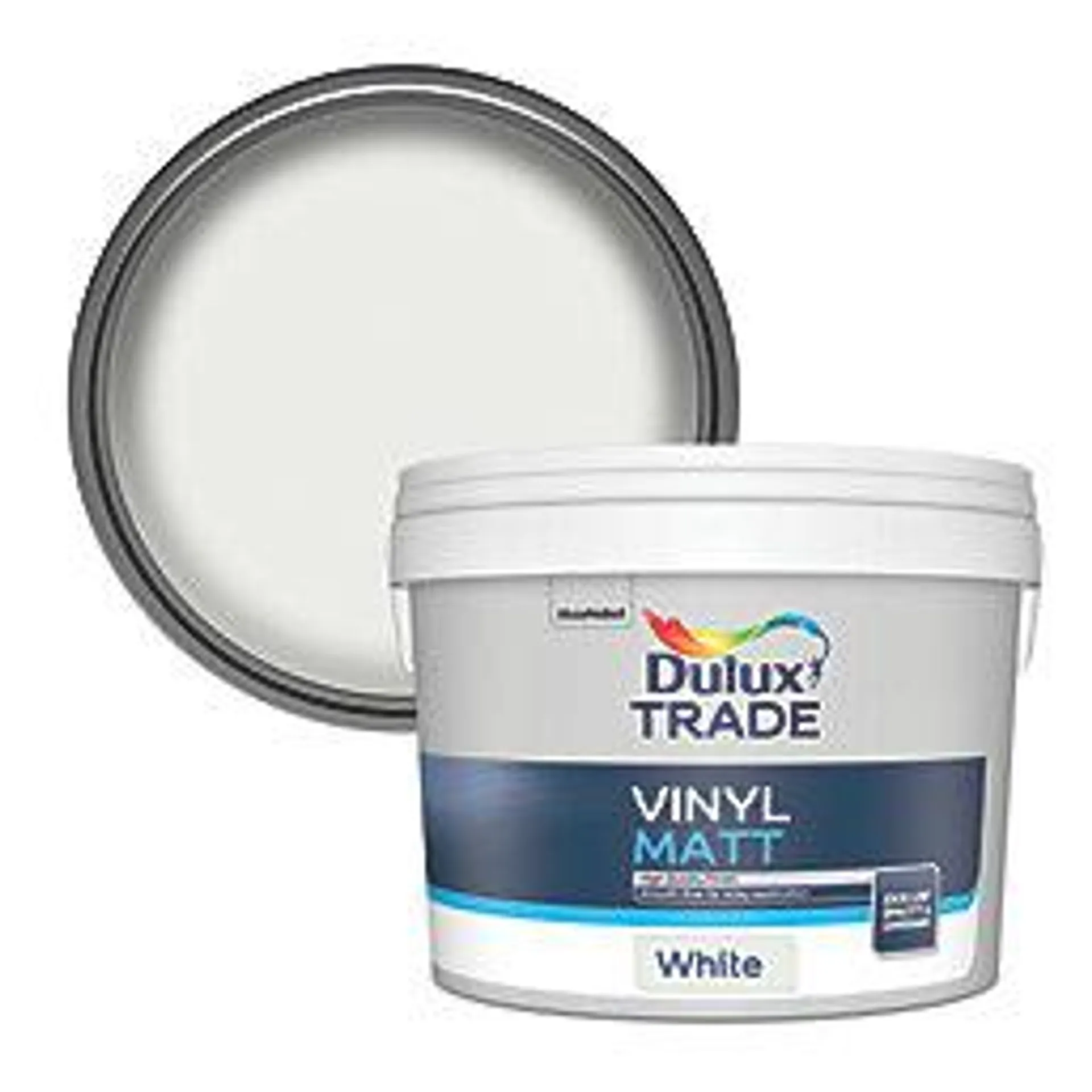 Dulux Trade Matt White Emulsion Vinyl Paint 10Ltr