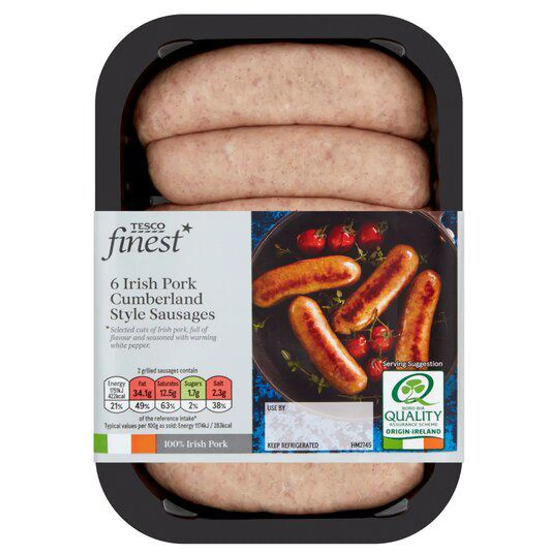 Tesco Finest* Irish 6 Cumberland Sausages 454G