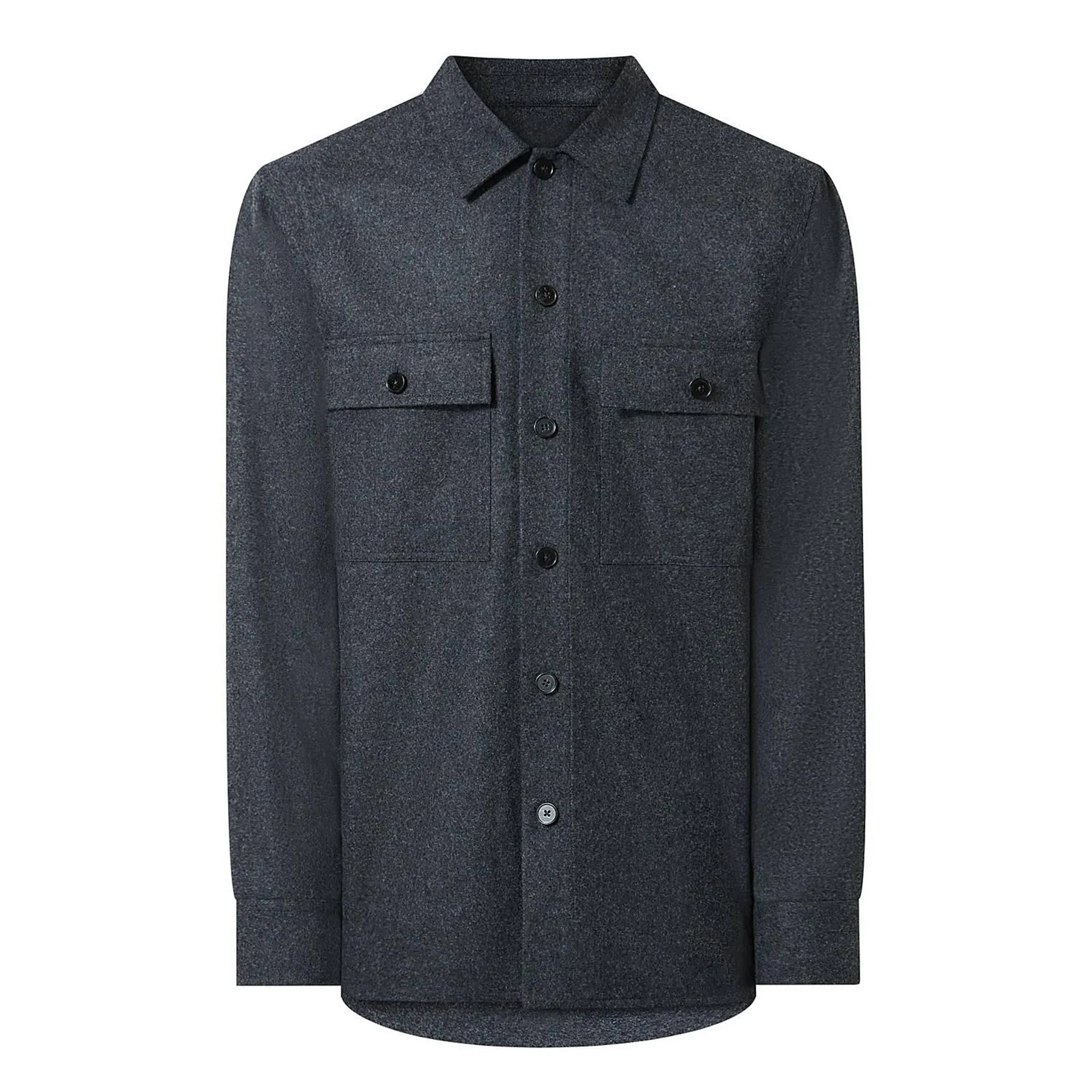 Long-Sleeve Wool Overshirt