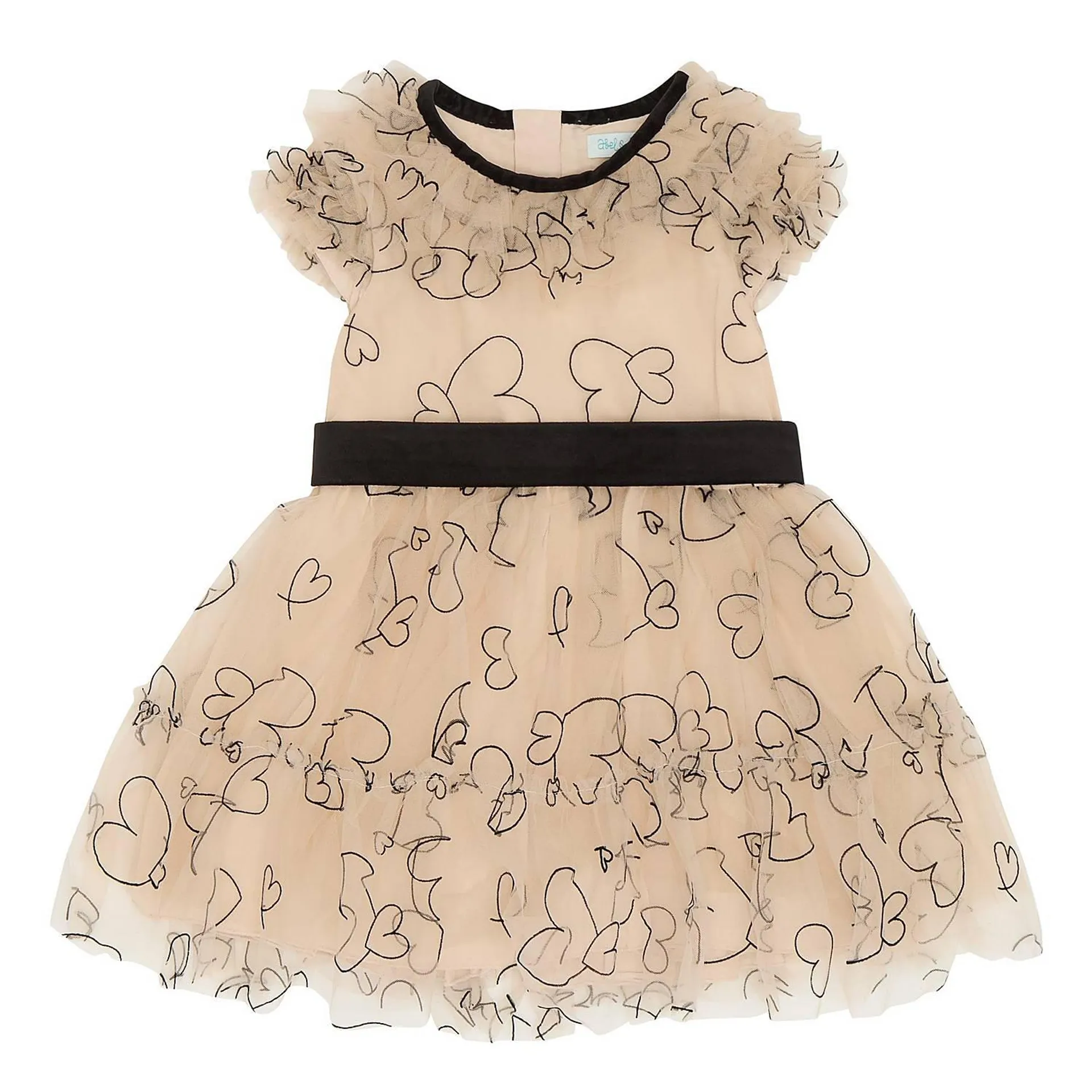 Heart Printed Flared Dress