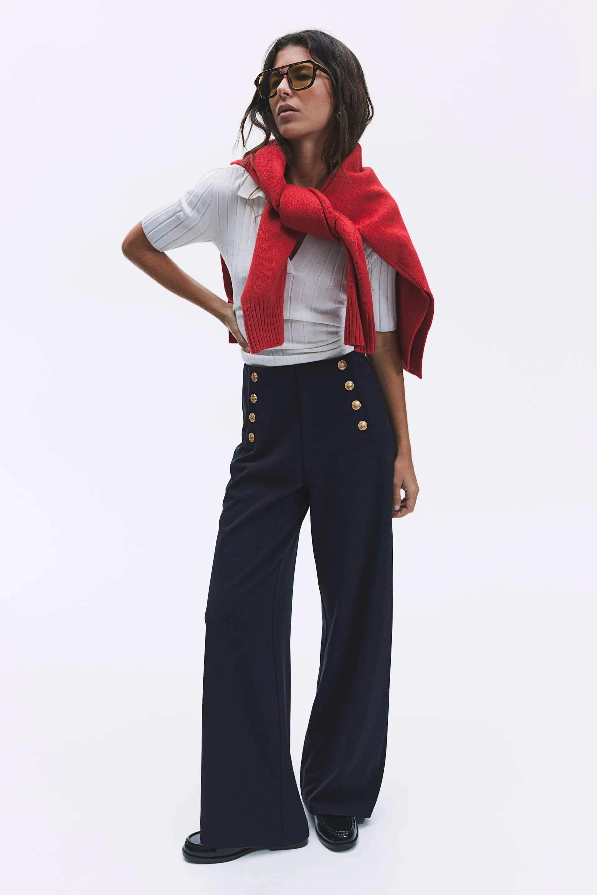 Button-front trousers