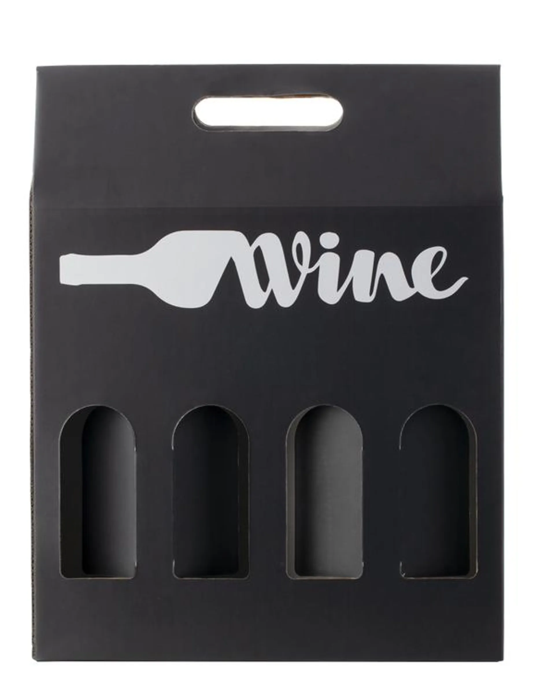 4 Bottle Wine Gift Box - Black