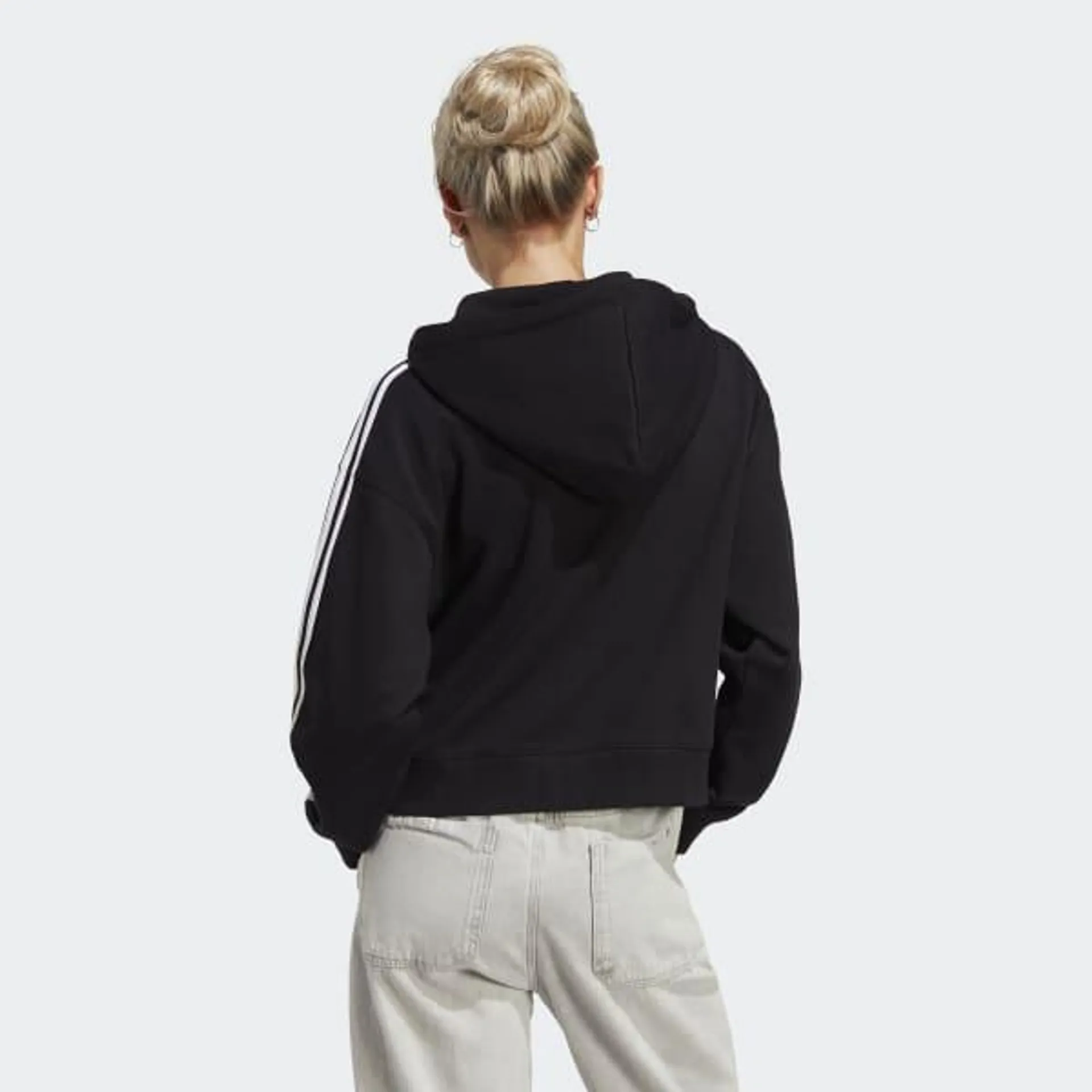 Essentials 3-Stripes French Terry Bomber Full-Zip Hoodie