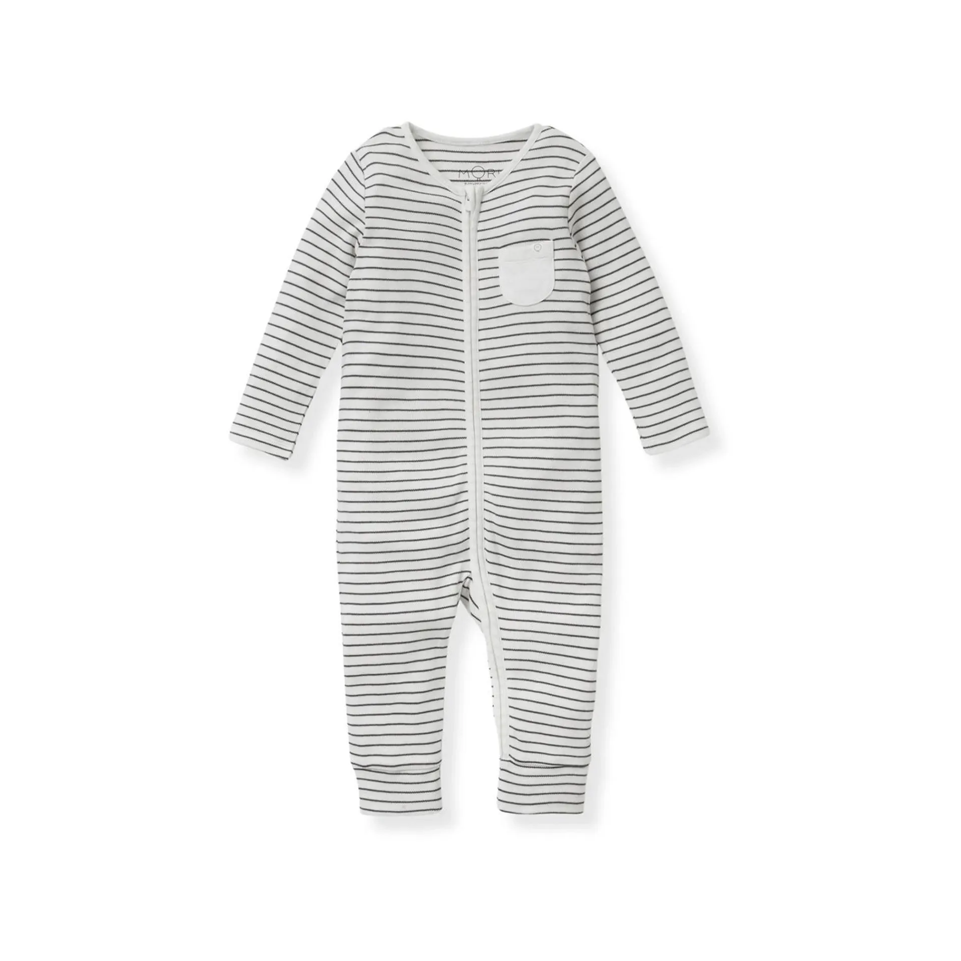 Clever Zip Striped Logo Sleepsuit