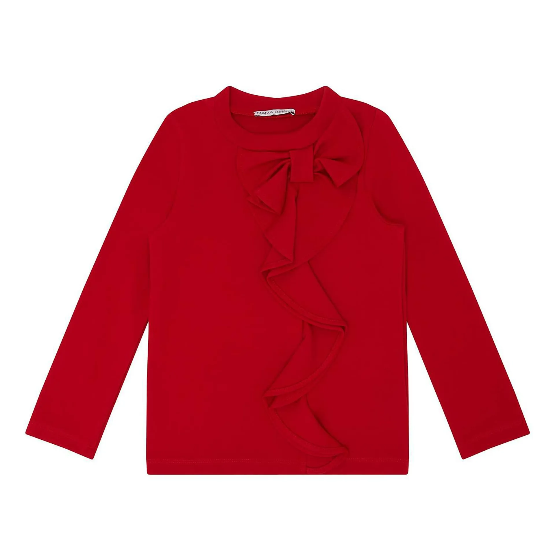 Rose Ruffle-Embellished Blouse