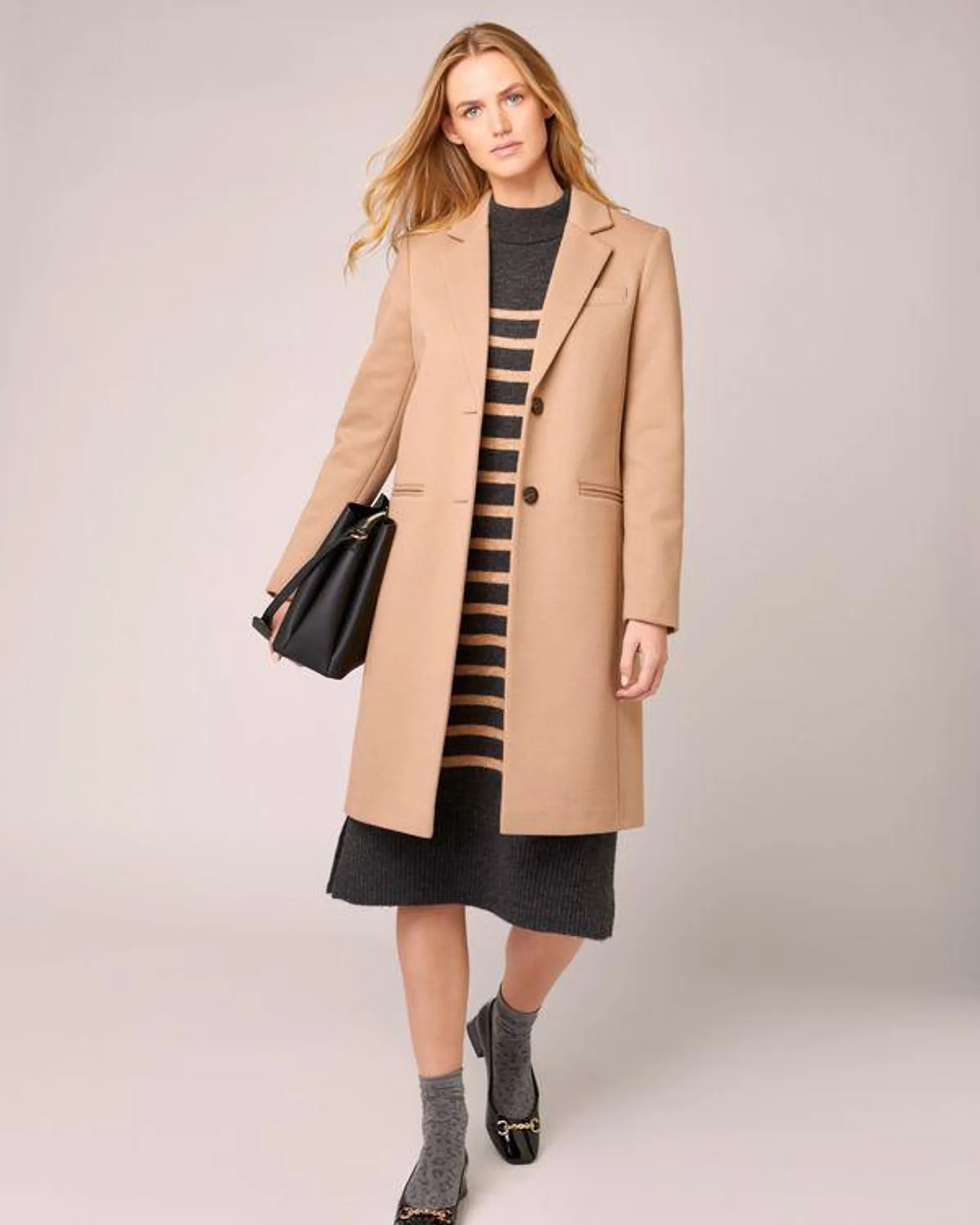 Twill Single Breasted Tailored Coat