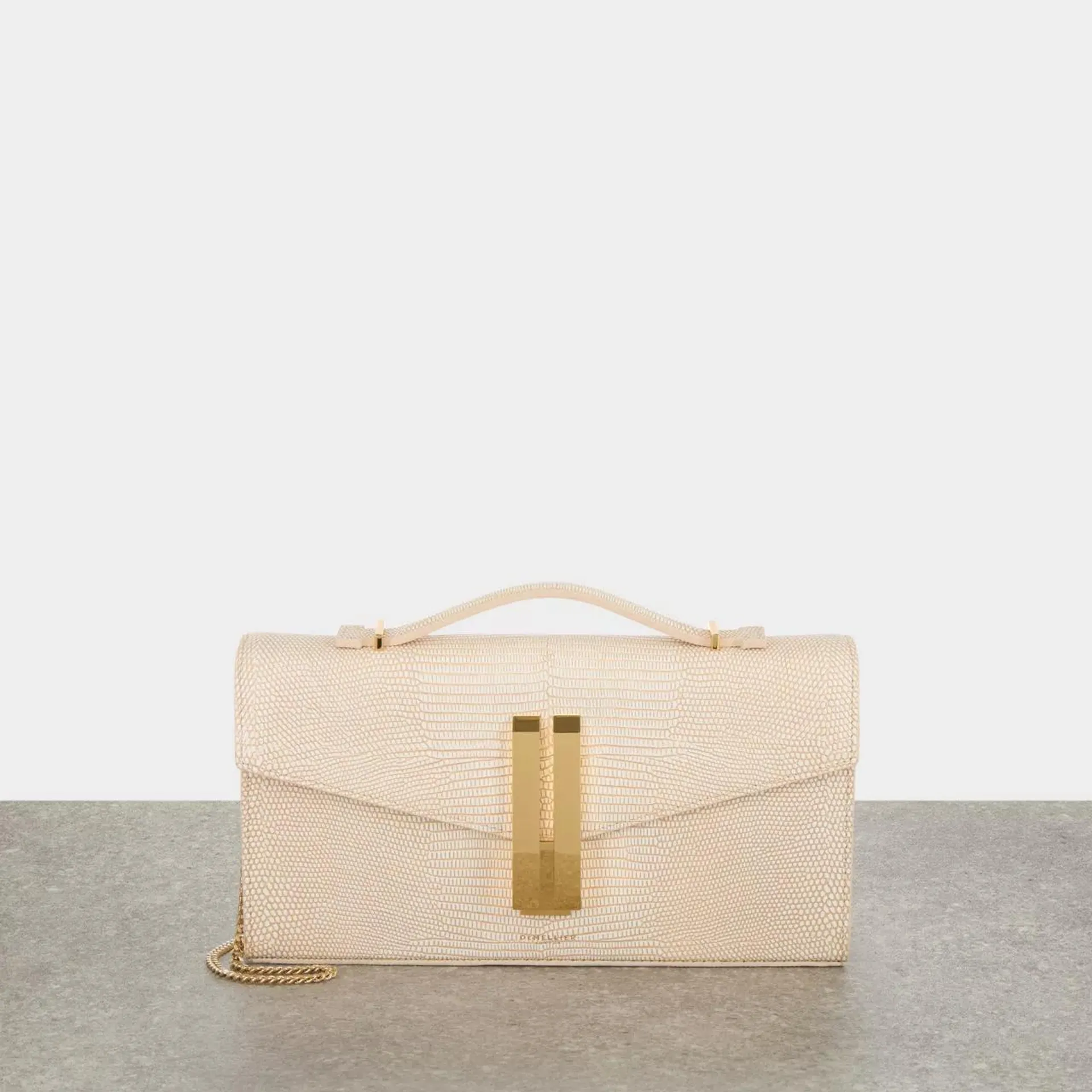 DEMELLIER Vancouver Lizard-Embossed Leather Clutch