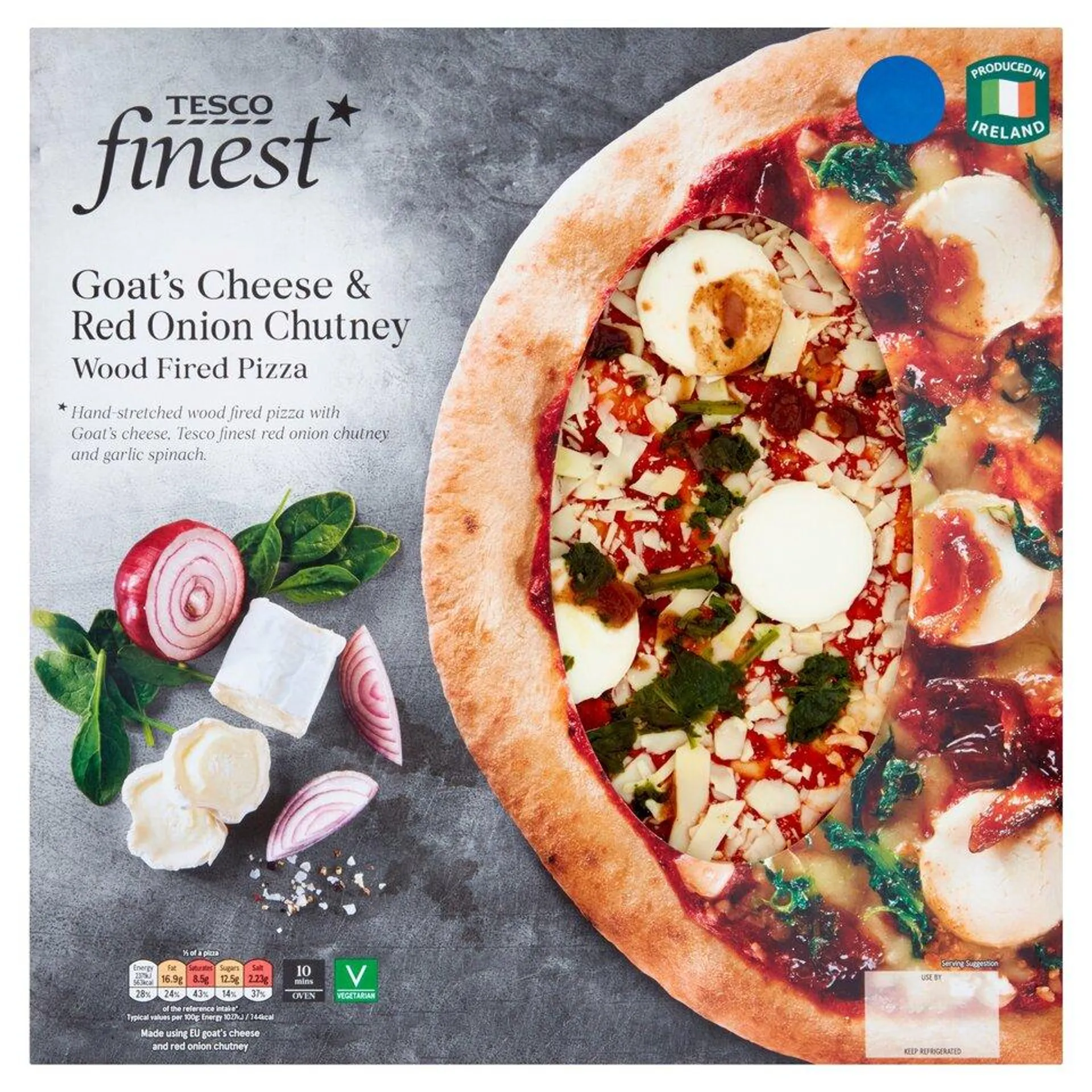 Tesco Finest Goat's Cheese And Red Onion Chutney Pizza 502G