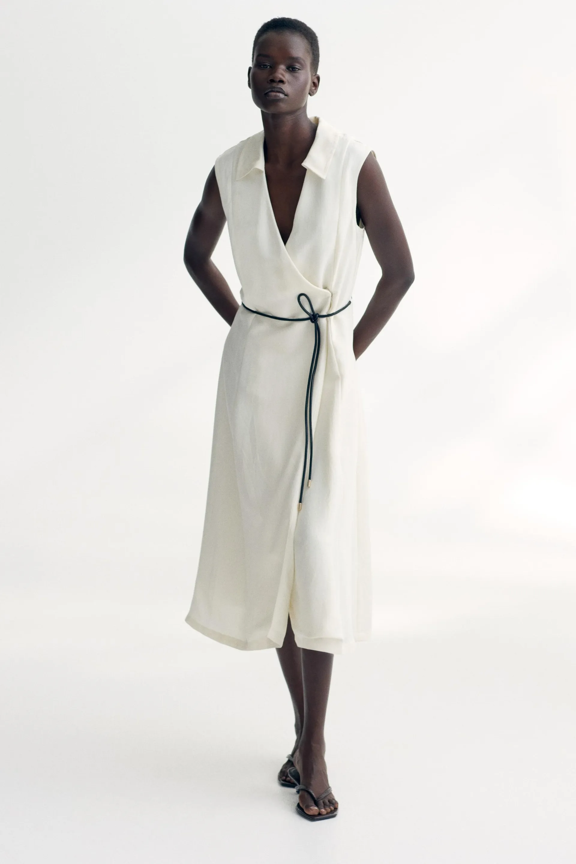 Tie-belt wrap dress