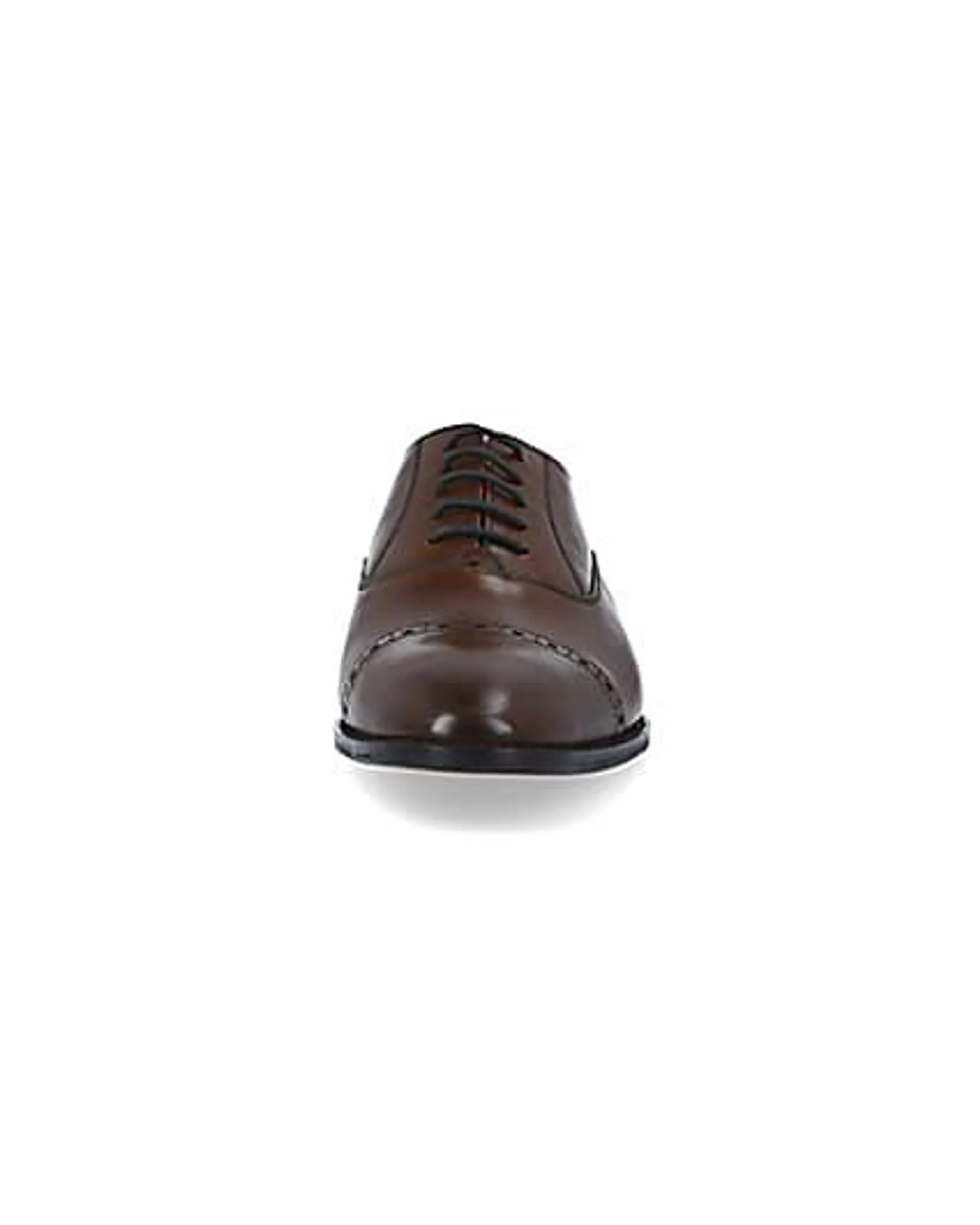 Brown leather brogue oxford shoes
