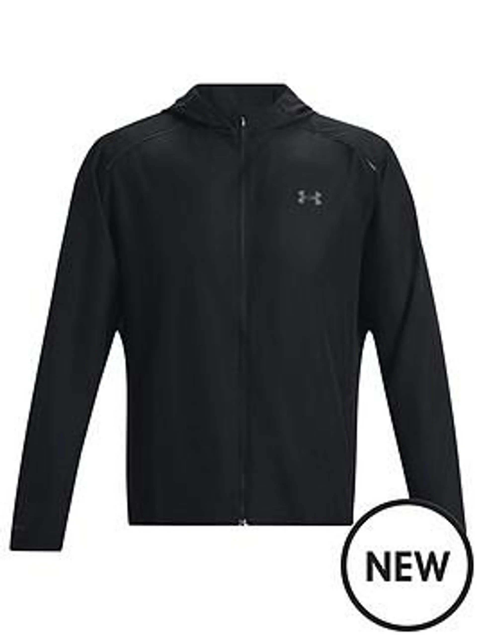 Men's Running Storm Hooded Jacket - Black/Grey