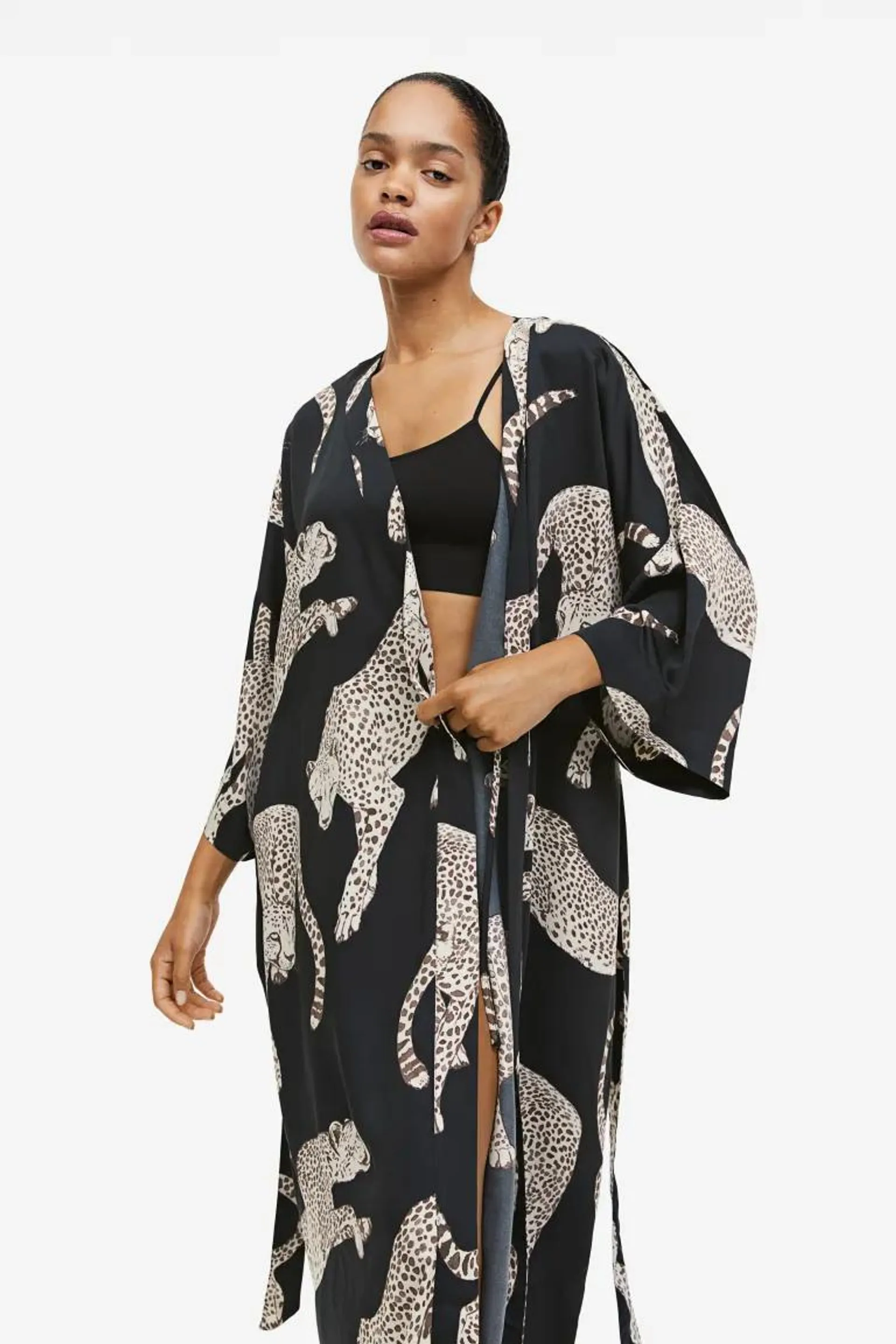 Satin dressing gown