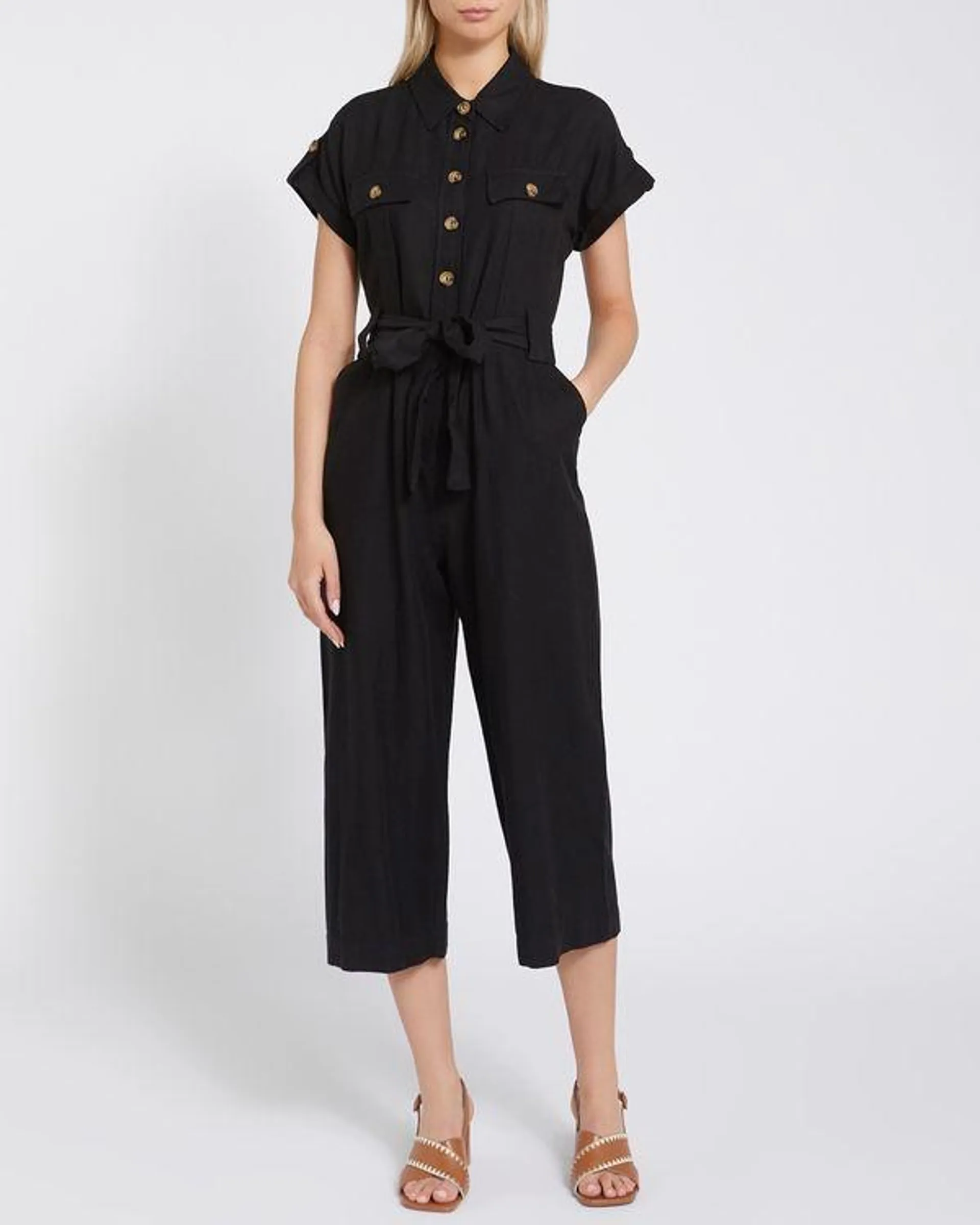Black Belted Jumpsuit