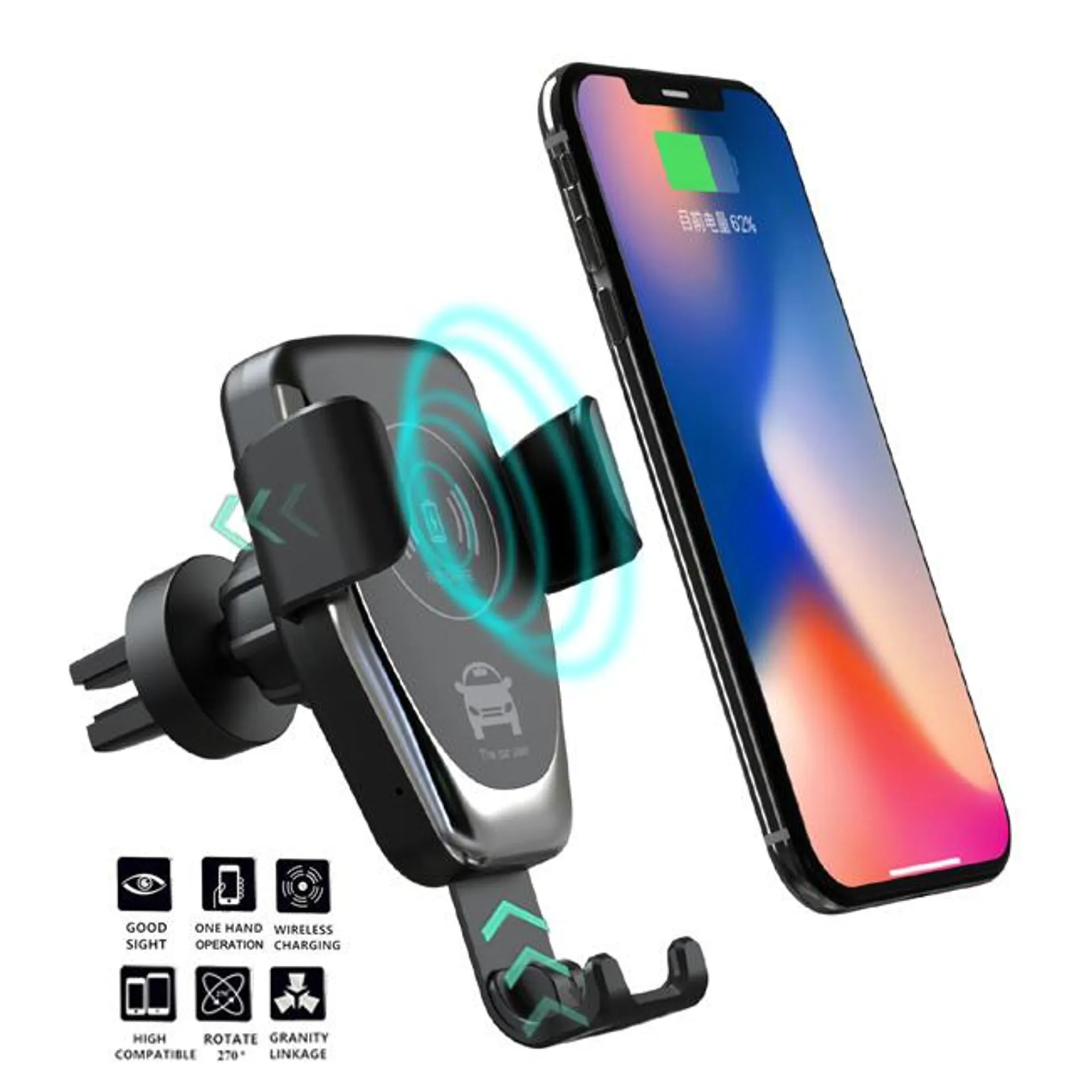 PLATINET IN-CAR PHONE HOLDER WITH VENT ATTCHMENT