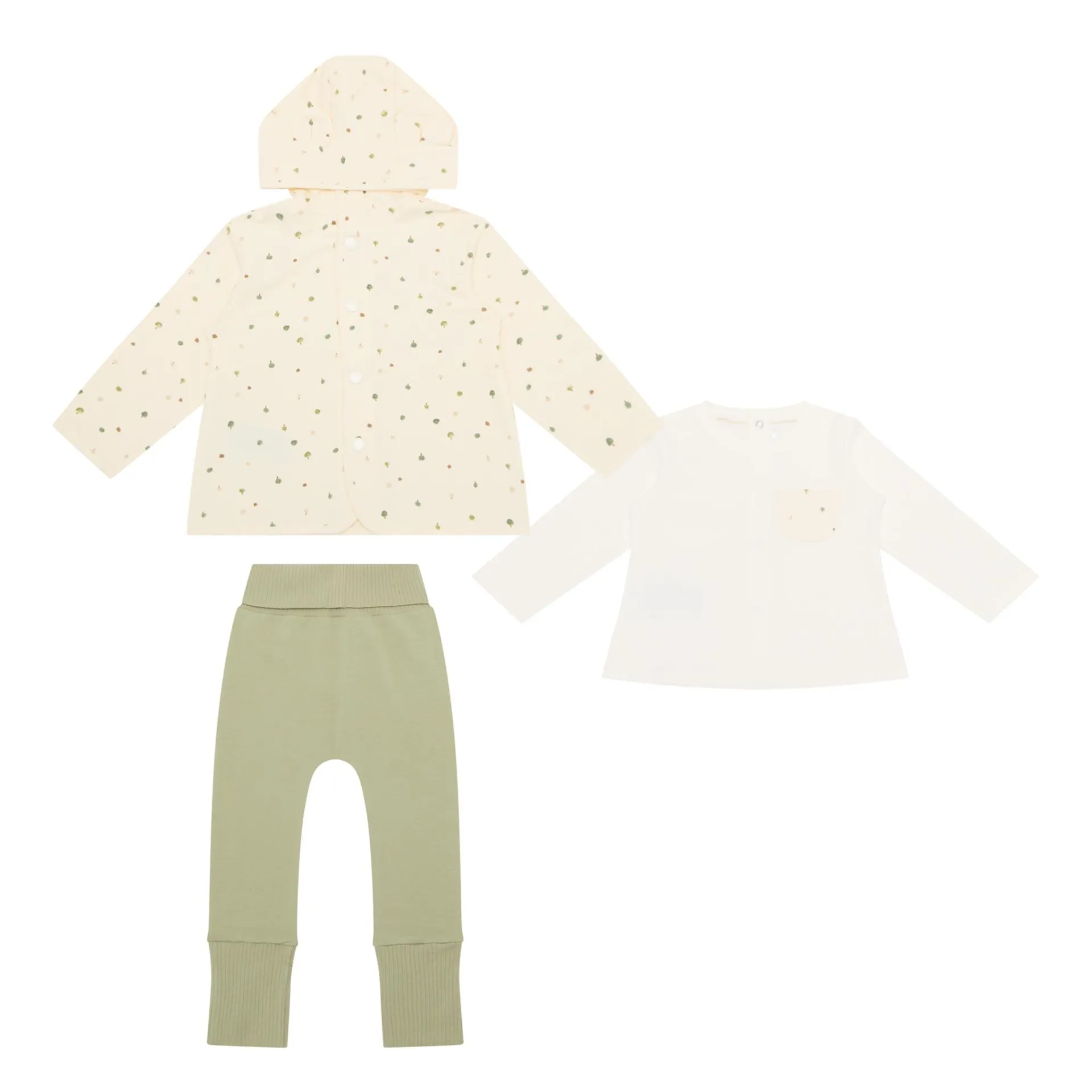 Printed Hoodie, T-Shirt & Sweatpants Three-Piece Set