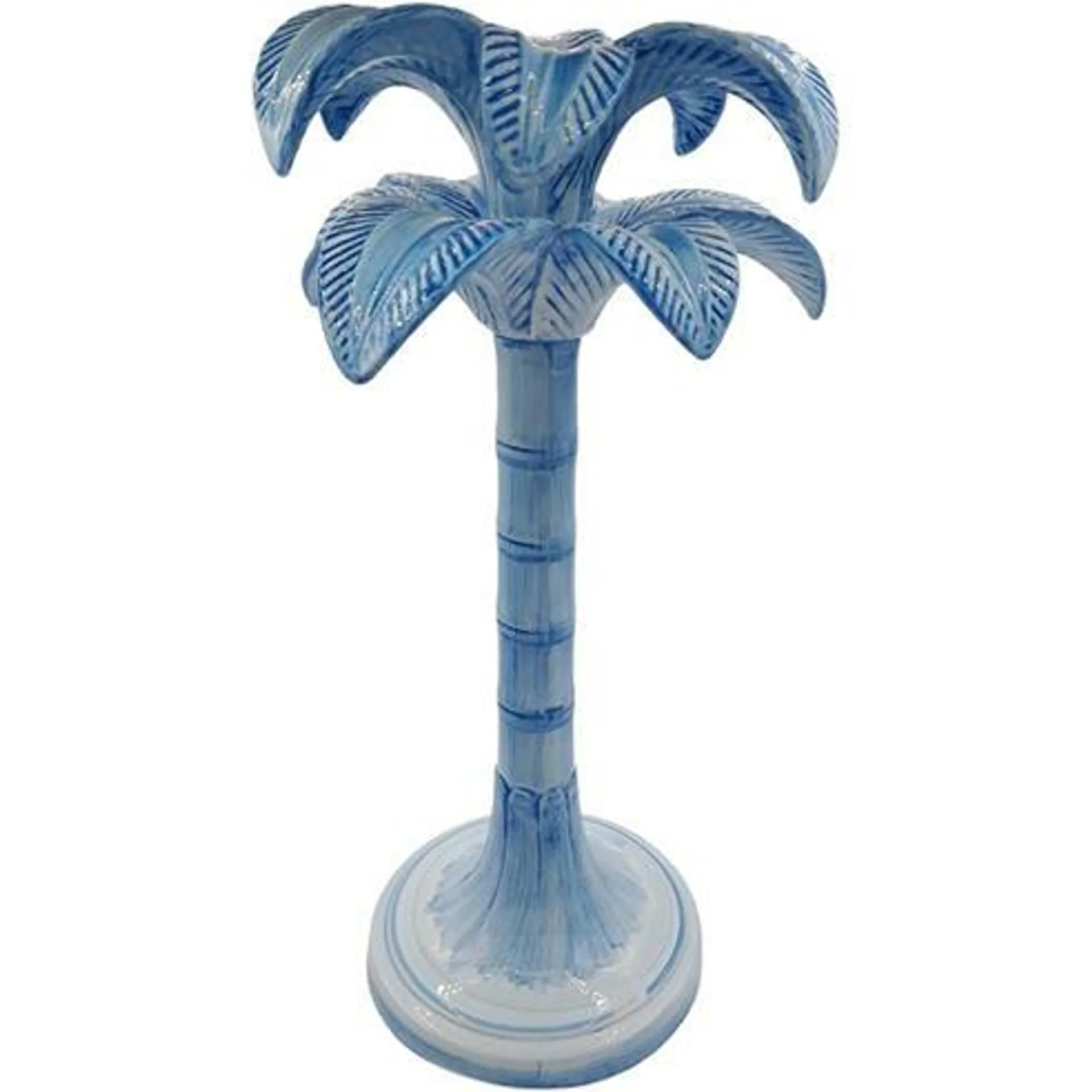 Palm Trees Candle Holder - Blue - Large